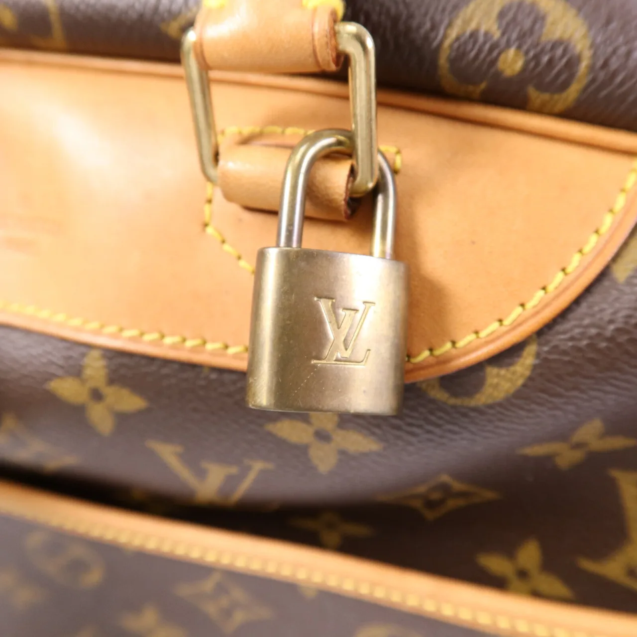 LOUIS VUITTON Deauville M47270 Handbag Coated Canvas 棕色 Coated Canvas Rank B - Thumbnail 7