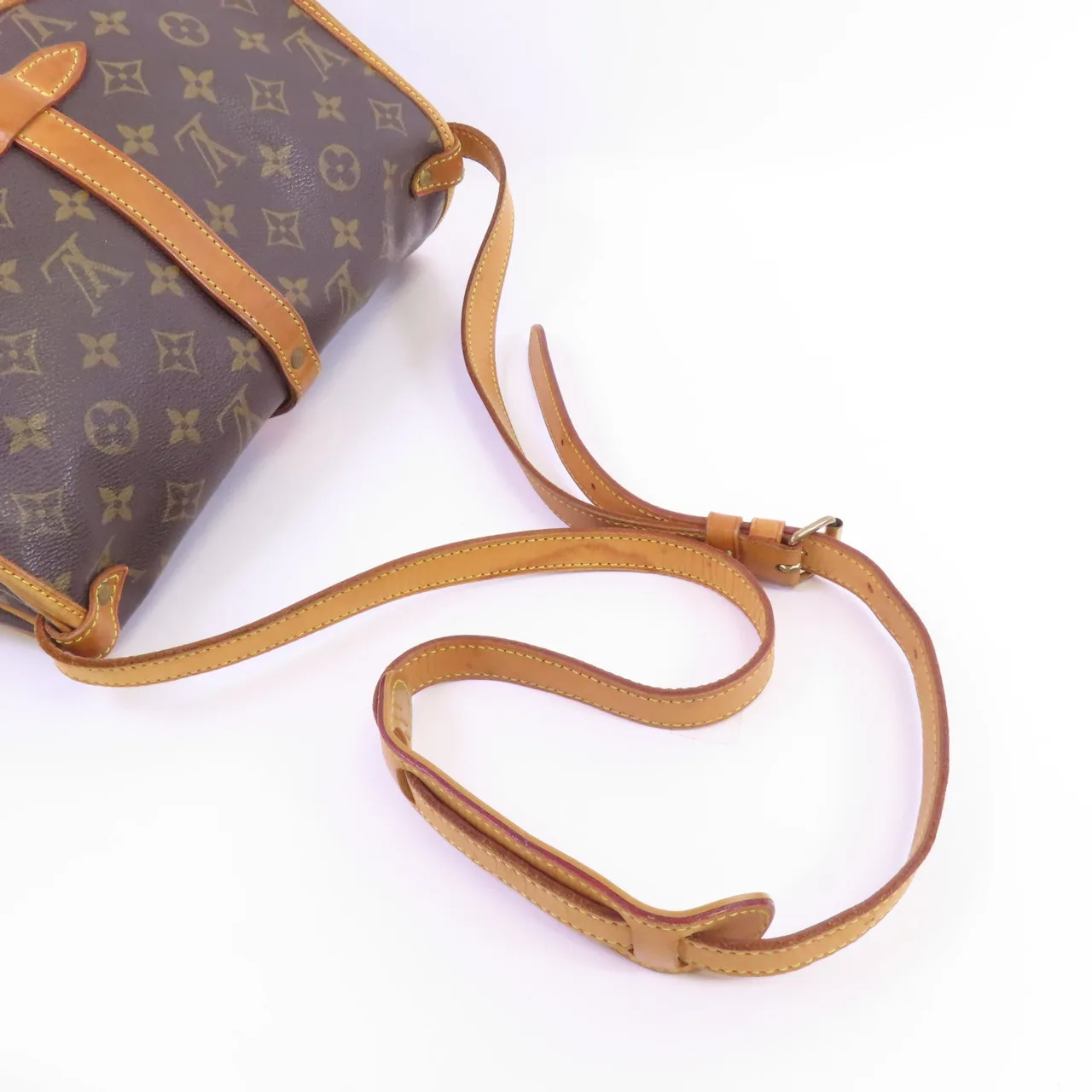 LOUIS VUITTON Saumur M42556 肩背包 塗層帆布 棕色 塗層帆布 中古品B - 縮圖 5