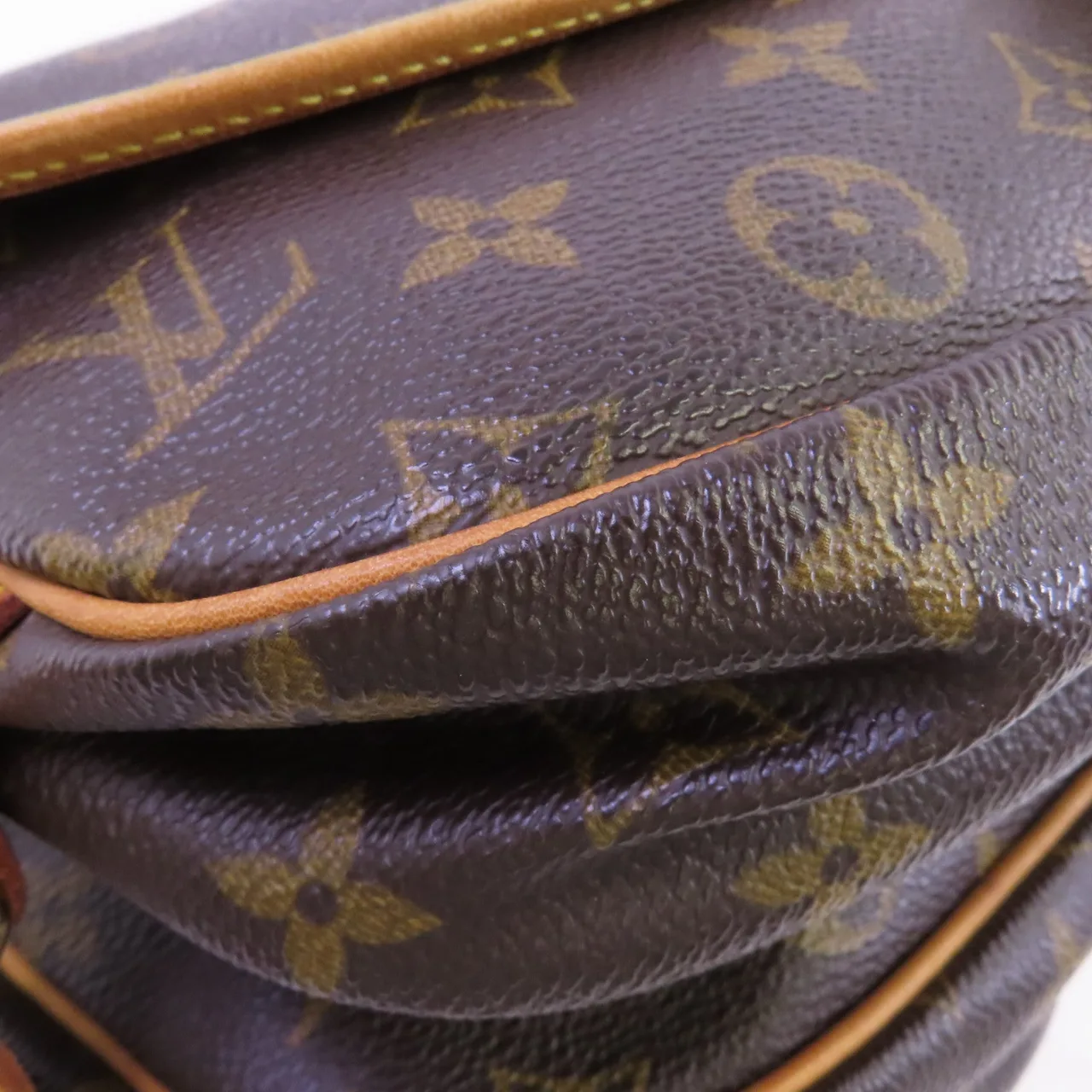 LOUIS VUITTON Saumur M42556 肩背包 塗層帆布 棕色 塗層帆布 中古品B - 縮圖 8