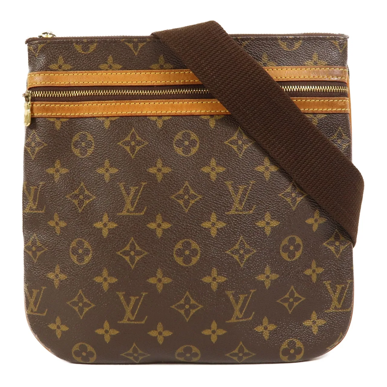 LOUIS VUITTON Pochette Bosphore M40044 肩背包 塗層帆布 棕色 / Brown