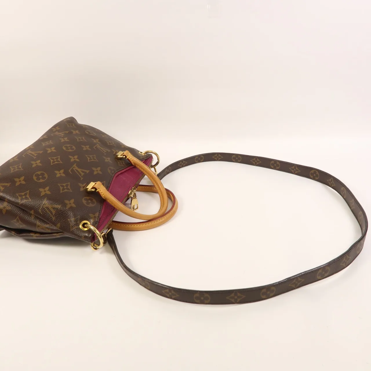 LOUIS VUITTON Pallas M41634 2-Way Bag Coated Canvas 棕色 / Brown/Purple Coated Canvas Rank B - Thumbnail 10