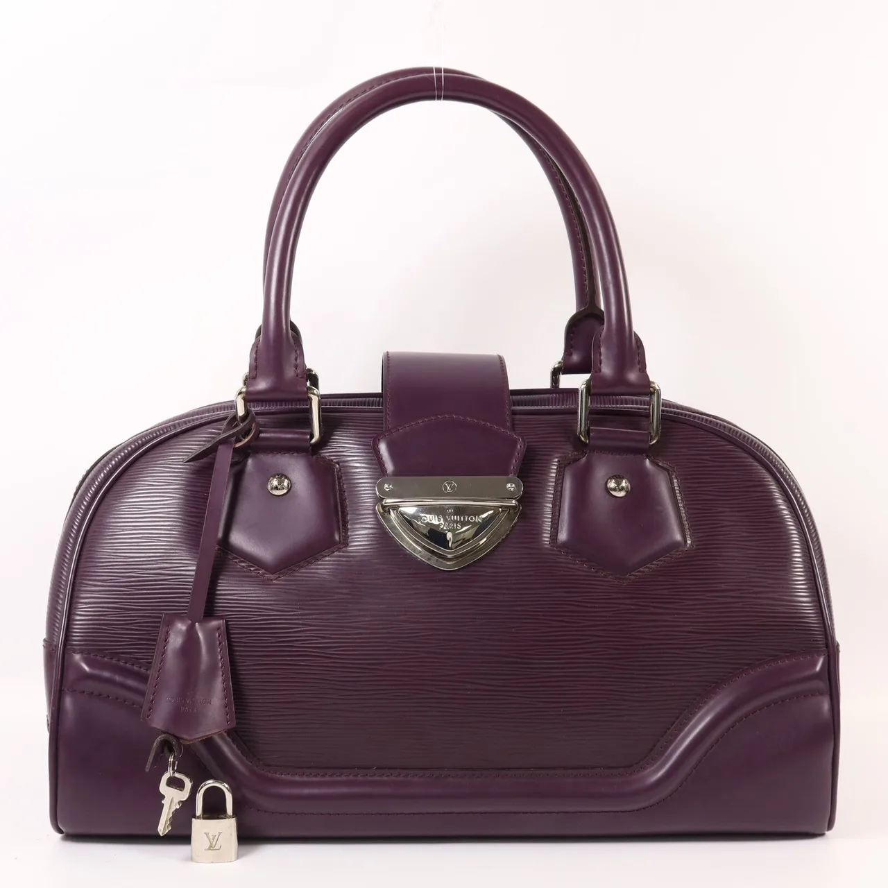 LOUIS VUITTON Montaigne M5931K 手提包 牛皮 紫色 牛皮 中古品B - 縮圖 9