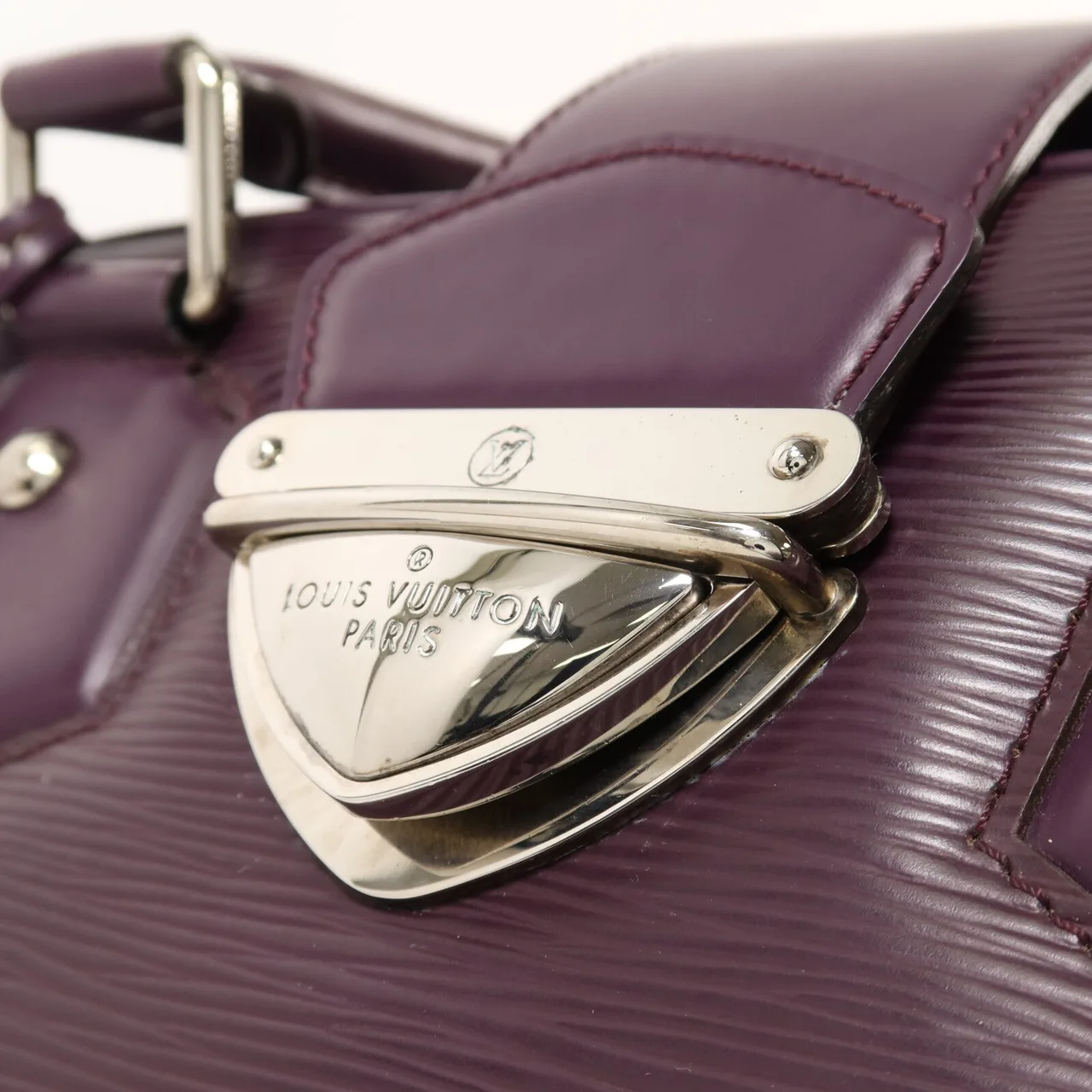 LOUIS VUITTON Montaigne M5931K 手提包 牛皮 紫色 牛皮 中古品B - 縮圖 10