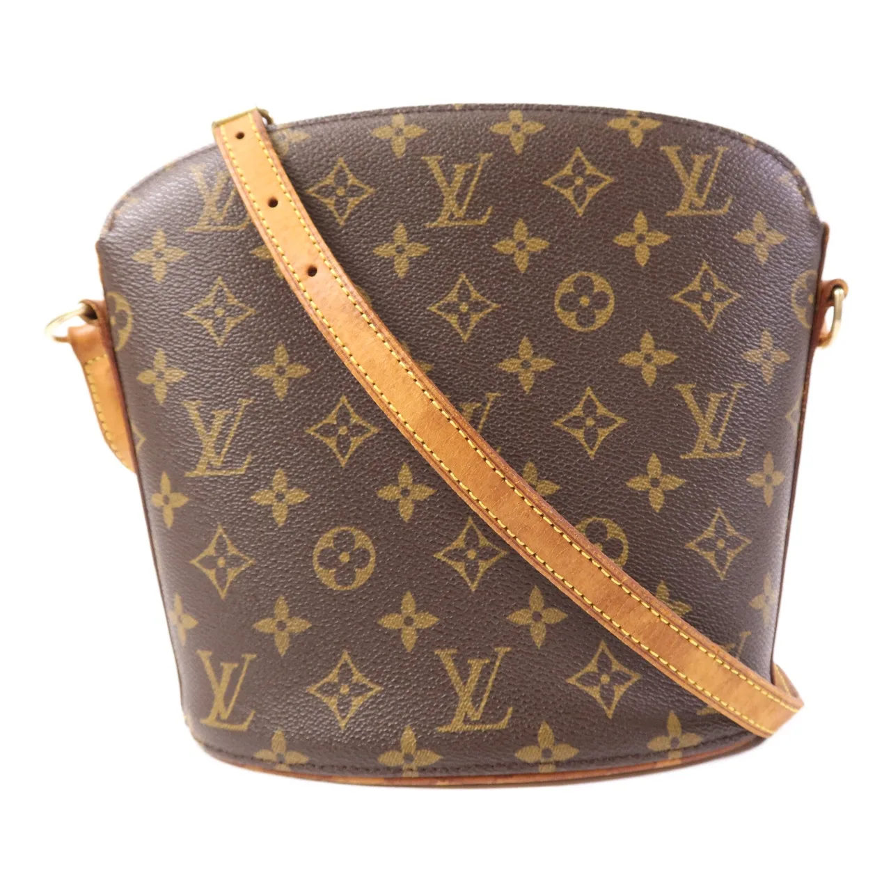 LOUIS VUITTON Drouot M51290 Shoulder Bag Coated Canvas 棕色