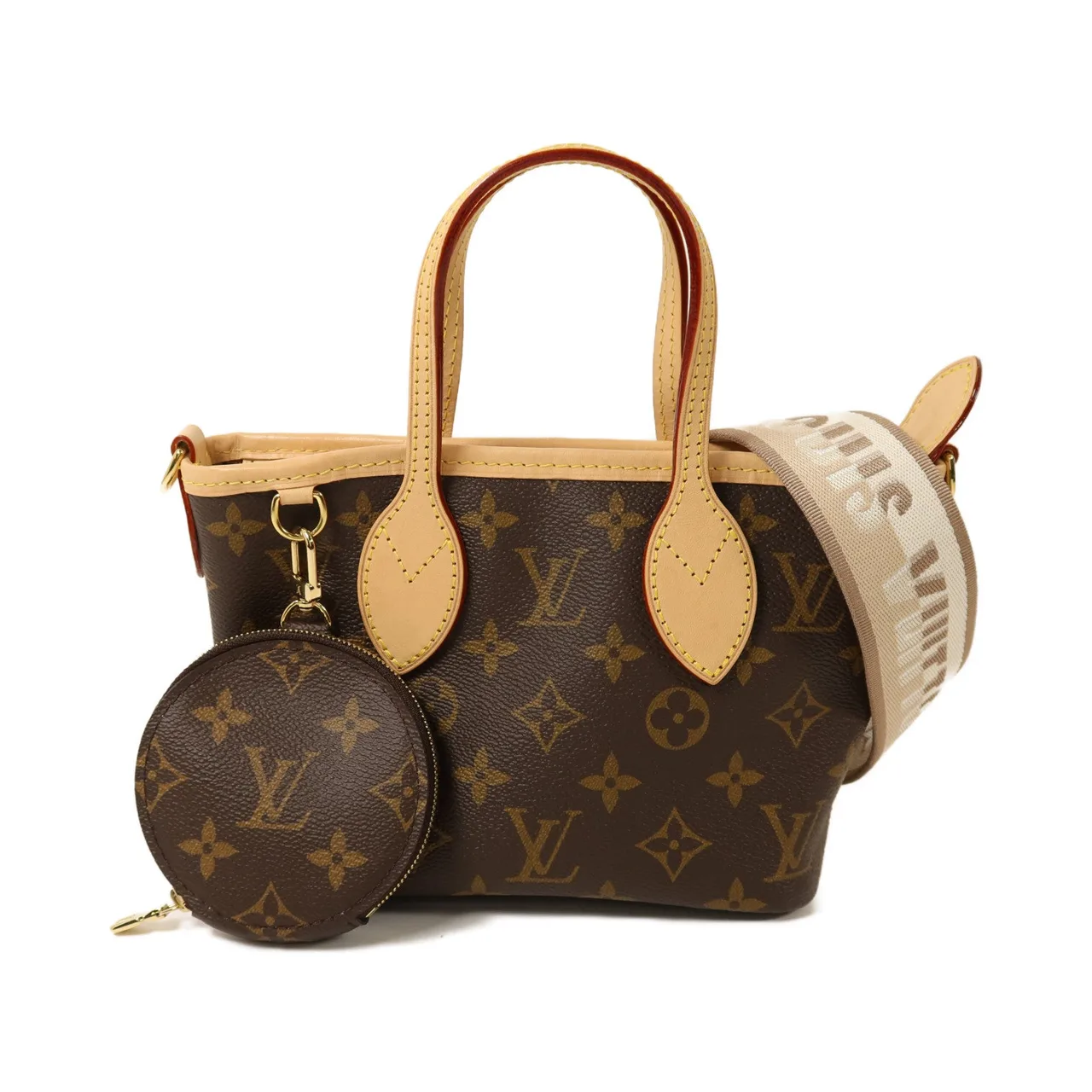 LOUIS VUITTON Neverfull M46705 2-Way Bag Coated Canvas 棕色 / Pink
