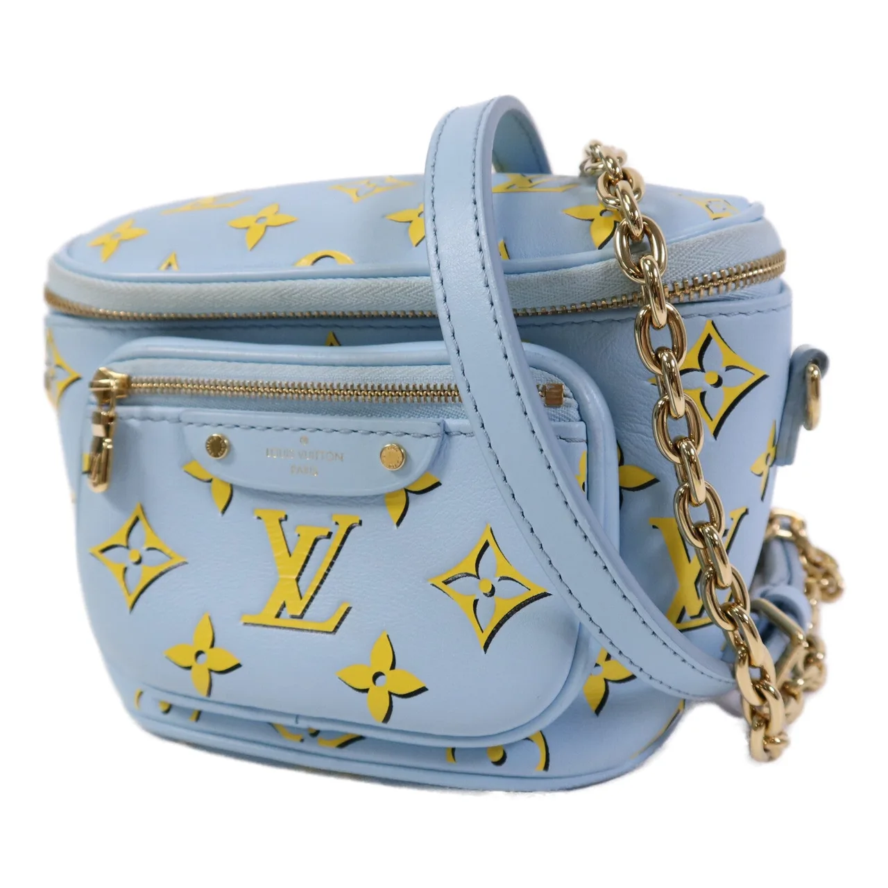 LOUIS VUITTON Bumbag M83694 Shoulder Bag Calfskin 藍色 / 黃色 / Blue Calfskin Rank B - Thumbnail 3