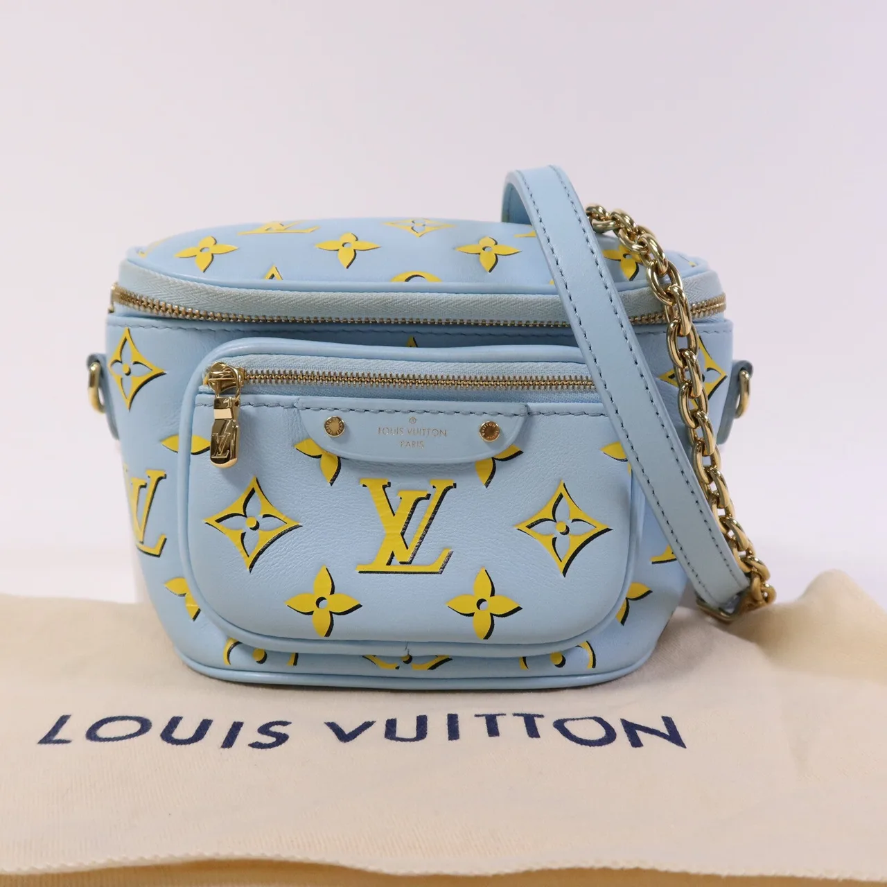 LOUIS VUITTON Bumbag M83694 Shoulder Bag Calfskin 藍色 / 黃色 / Blue Calfskin Rank B - Thumbnail 9