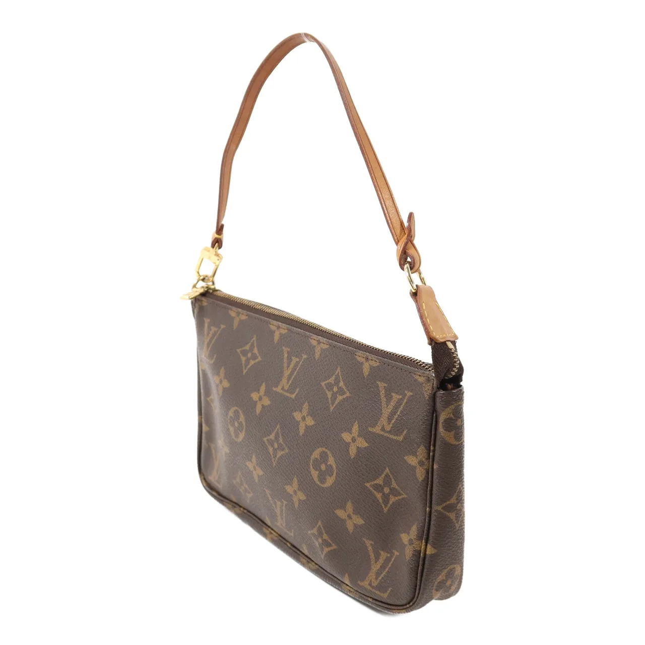 LOUIS VUITTON Pochette Accessoires M51980 Bag Coated Canvas 棕色 / Brown Coated Canvas Rank B - Thumbnail 3