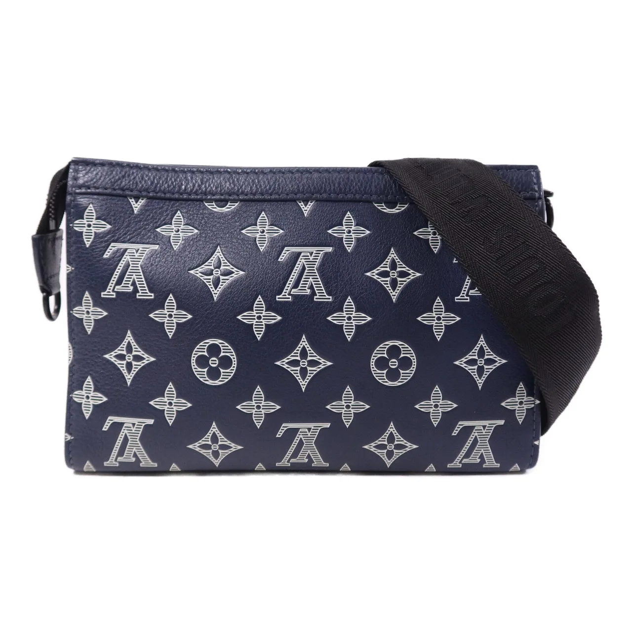 LOUIS VUITTON Gaston M83384 Shoulder Bag Calfskin 藍色 / Blue