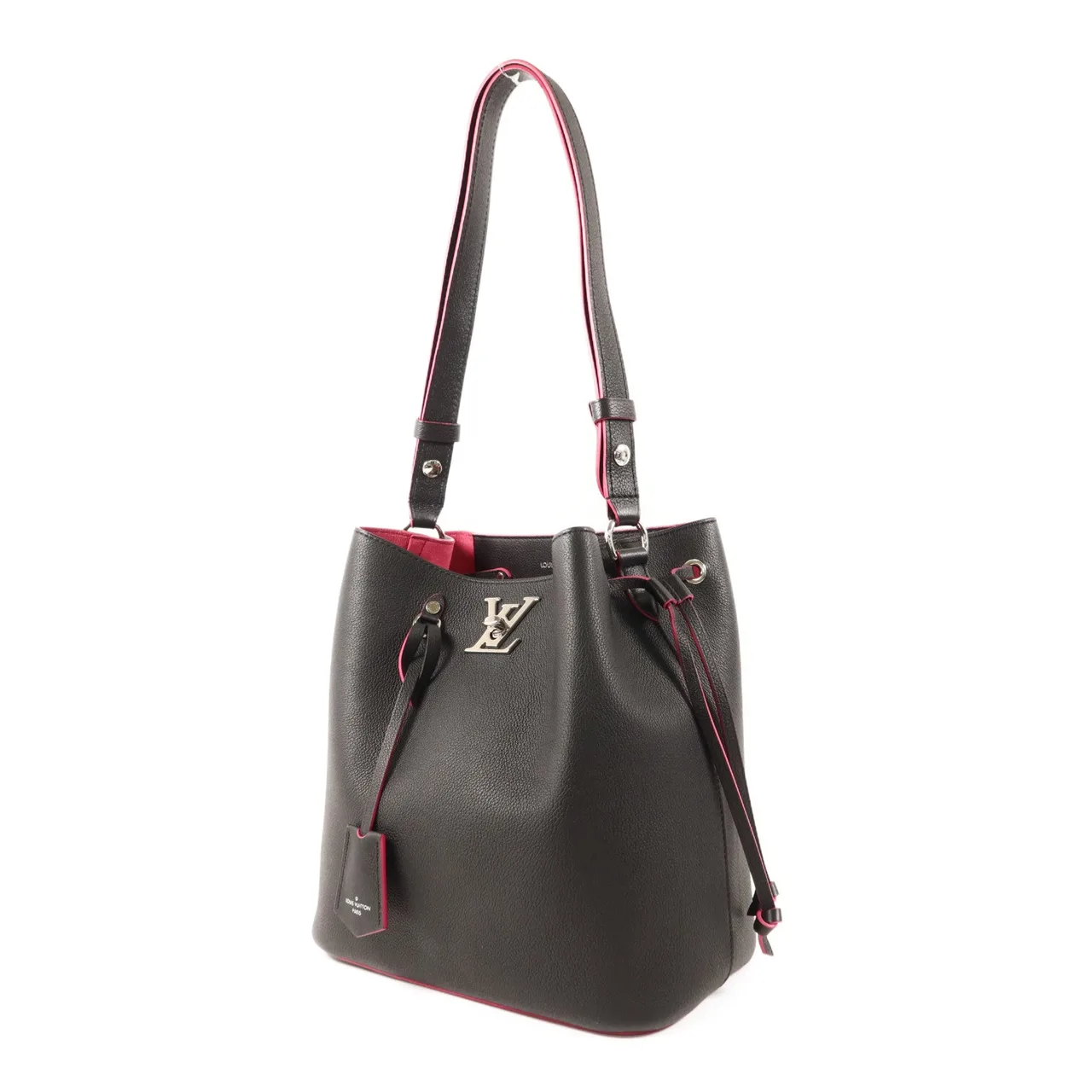LOUIS VUITTON Lock Me M54677 Shoulder Bag Calfskin 黑色 / 粉色 / Black/Pink Calfskin Rank A - Thumbnail 3