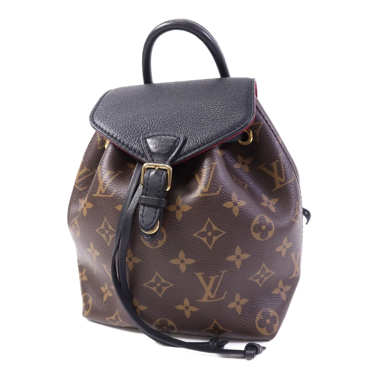 LOUIS VUITTON Montsouris M45516 Backpack Coated Canvas 棕色 / 黑色 Coated Canvas Rank B - Thumbnail 3