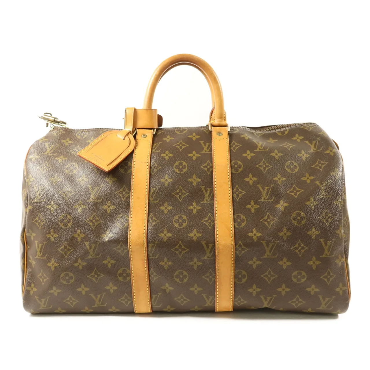 LOUIS VUITTON Keepall M41428 波士頓包 塗層帆布 棕色