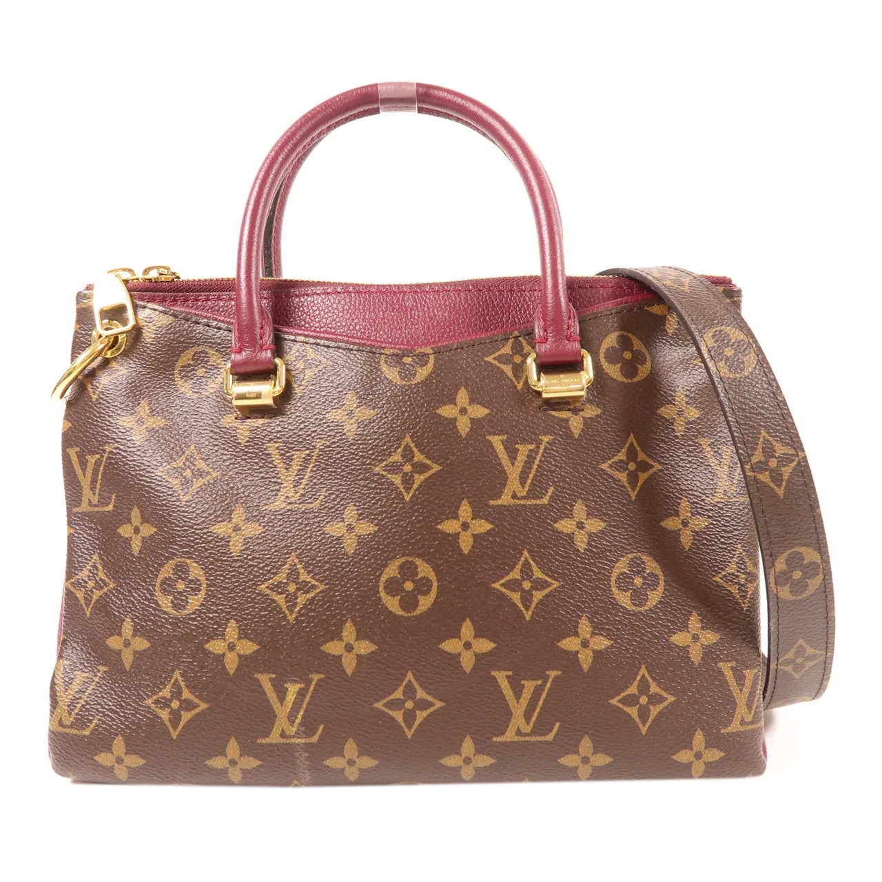 LOUIS VUITTON Pallas M42961 2-Way Bag Coated Canvas 棕色 / 紫色 / Brown