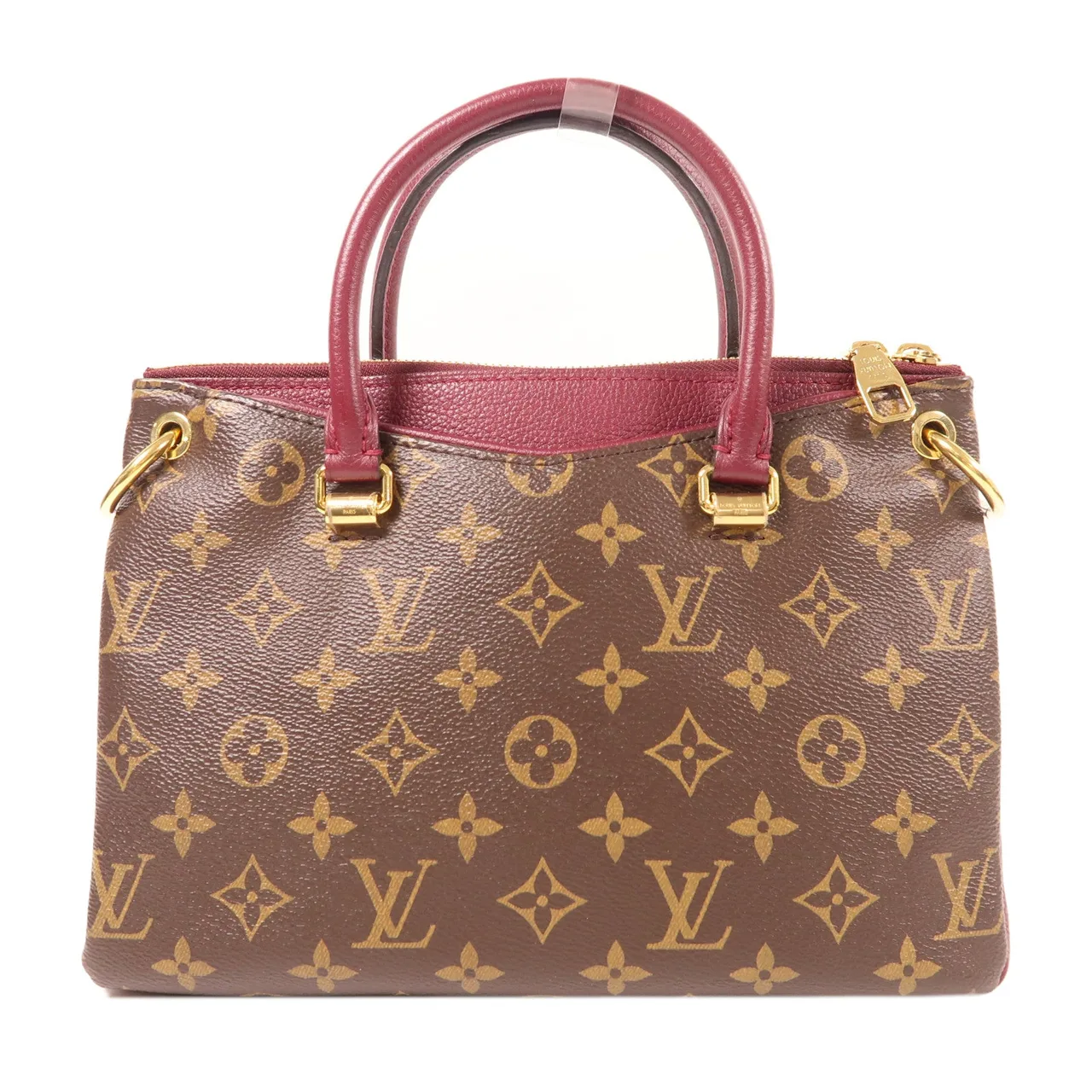 LOUIS VUITTON Pallas M42961 兩用包 塗層帆布 棕色 / 紫色 / Brown 塗層帆布 中古品A - 縮圖 2