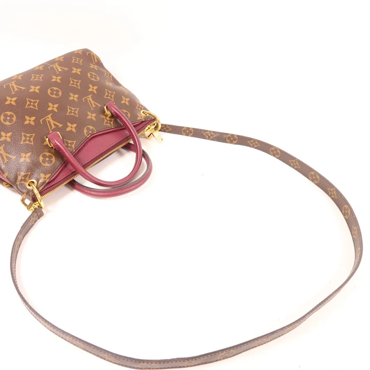 LOUIS VUITTON Pallas M42961 兩用包 塗層帆布 棕色 / 紫色 / Brown 塗層帆布 中古品A - 縮圖 8