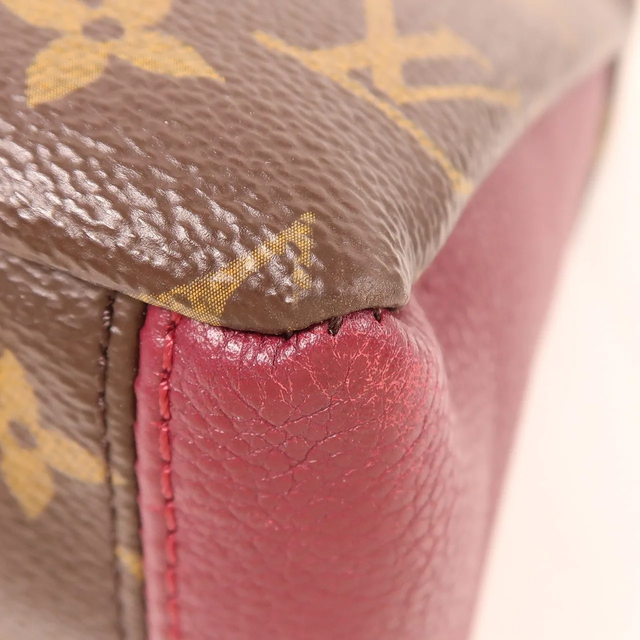 LOUIS VUITTON Pallas M42961 兩用包 塗層帆布 棕色 / 紫色 / Brown 塗層帆布 中古品A - 縮圖 9