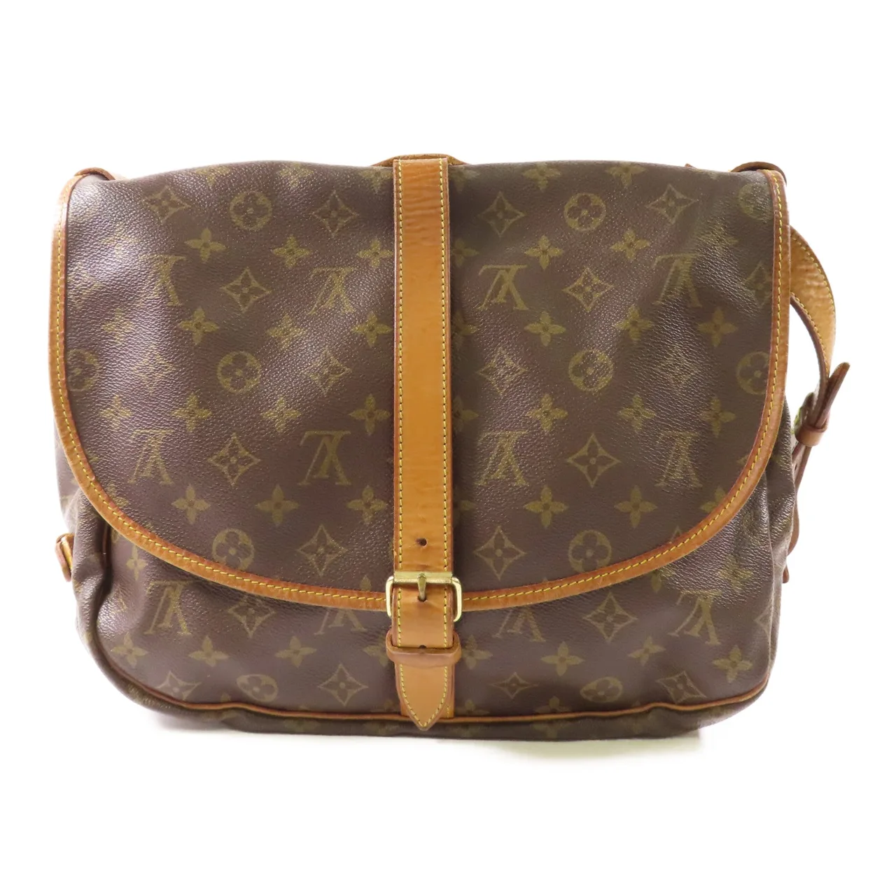 LOUIS VUITTON Saumur M42254 肩背包 塗層帆布 棕色 / Brown 塗層帆布 中古品B - 縮圖 2