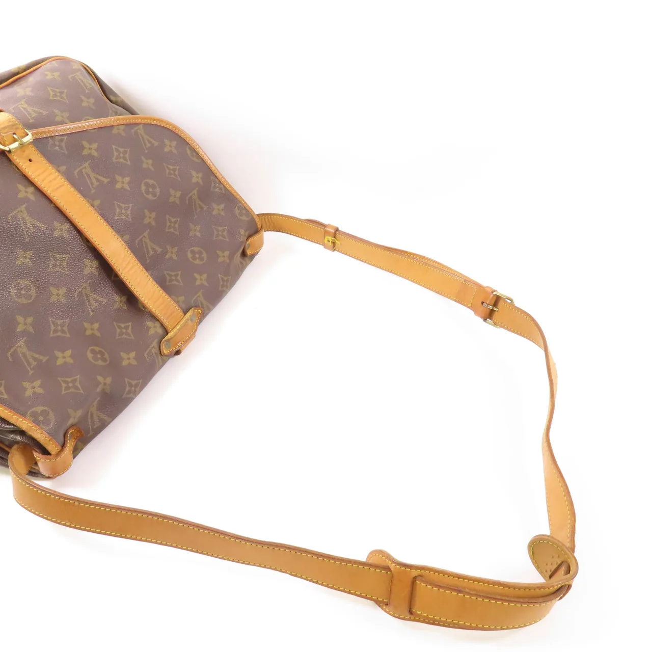 LOUIS VUITTON Saumur M42254 肩背包 塗層帆布 棕色 / Brown 塗層帆布 中古品B - 縮圖 5
