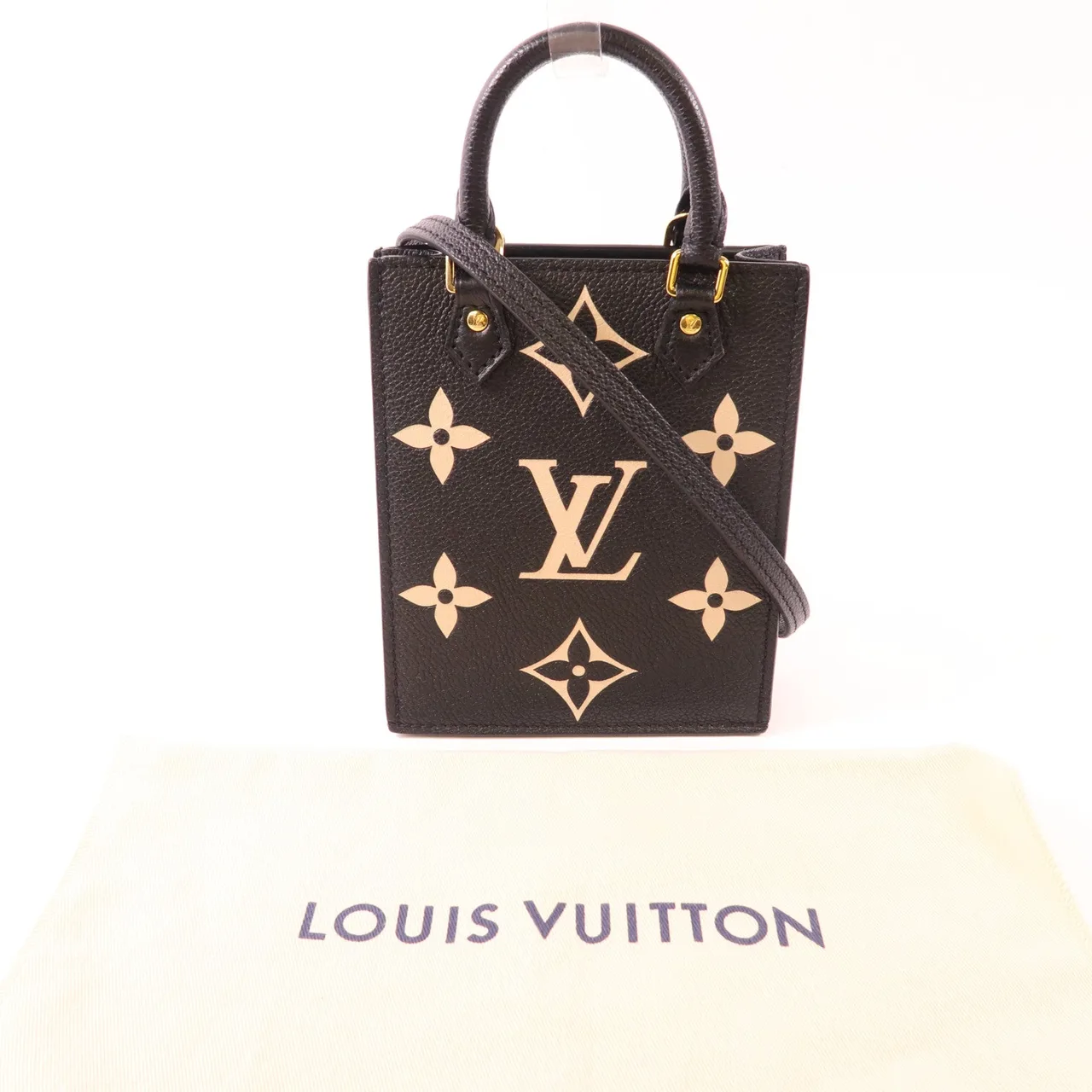 LOUIS VUITTON Petit Sac Plat M57937 兩用包 牛皮 黑色 / Black 牛皮 中古品A - 縮圖 8