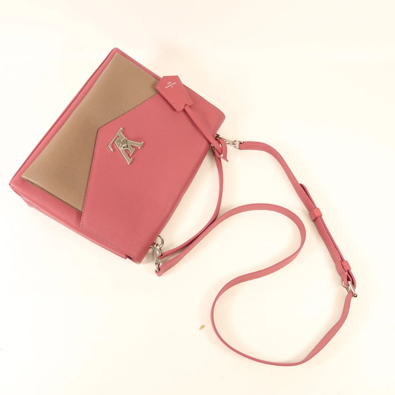 LOUIS VUITTON Lock Me M54997 兩用包 牛皮 粉色 / 米色 / Pink/Beige 牛皮 中古品A - 縮圖 5