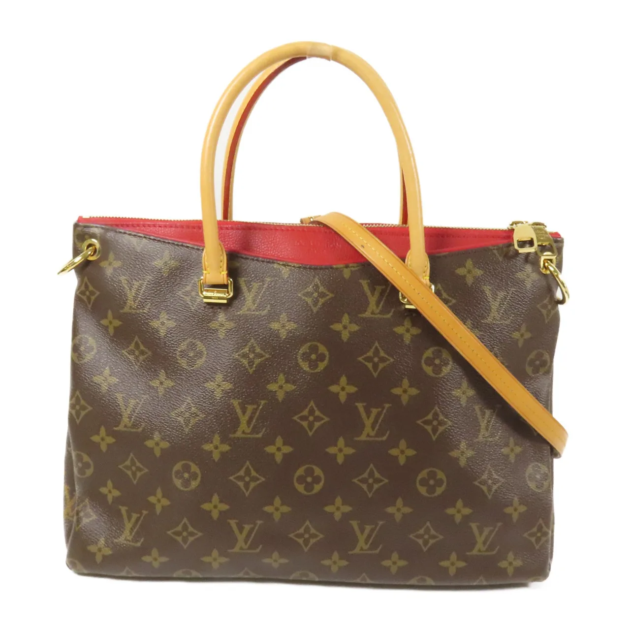 LOUIS VUITTON Pallas M41175 兩用包 塗層帆布 棕色 / Brown