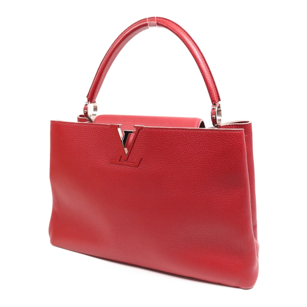 LOUIS VUITTON Capucines M48871 肩背包 牛皮 紅色 / Red 牛皮 中古品B - 縮圖 3