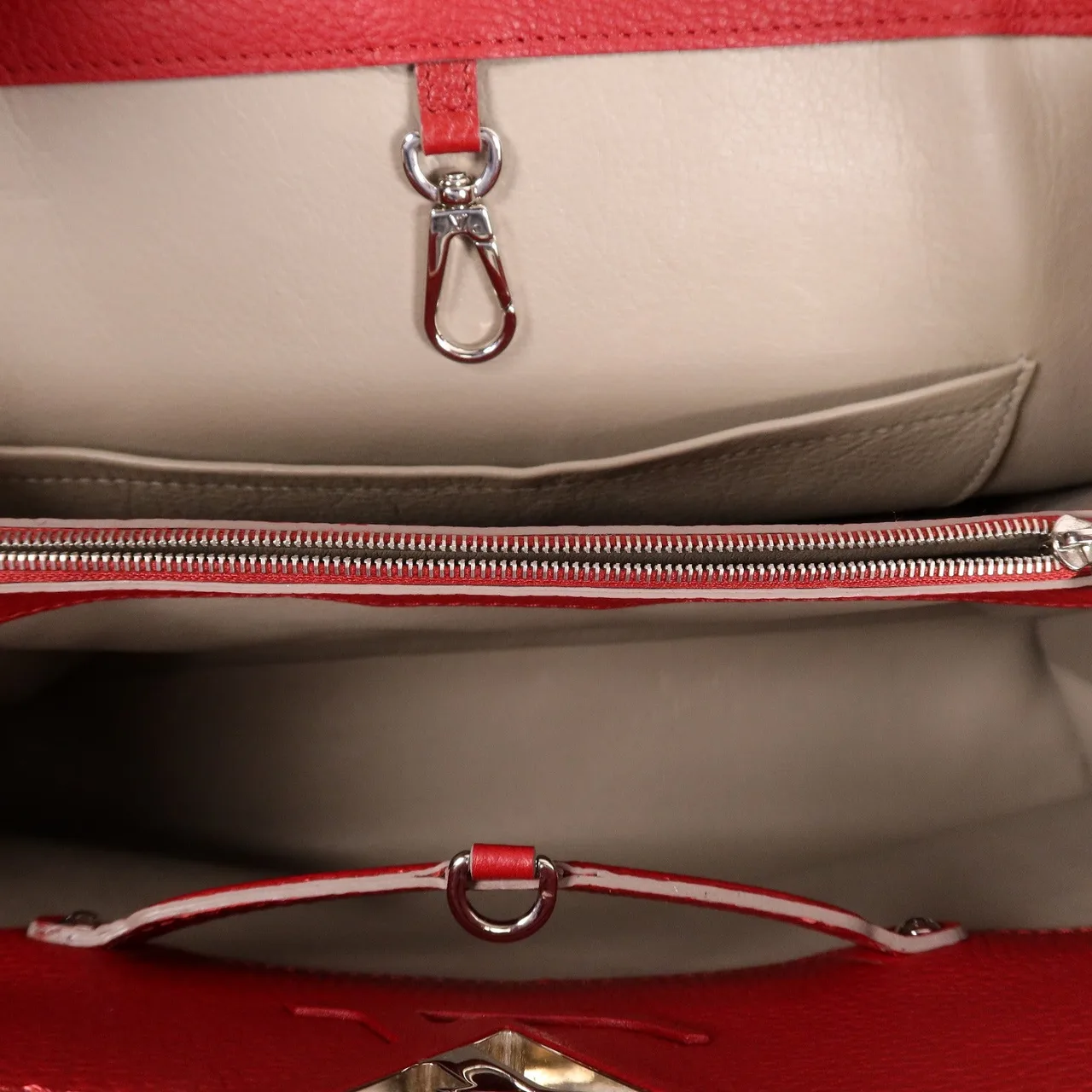 LOUIS VUITTON Capucines M48871 肩背包 牛皮 紅色 / Red 牛皮 中古品B - 縮圖 5