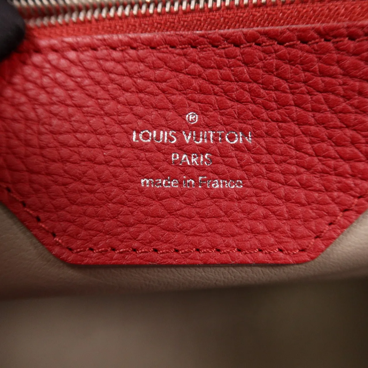 LOUIS VUITTON Capucines M48871 肩背包 牛皮 紅色 / Red 牛皮 中古品B - 縮圖 7