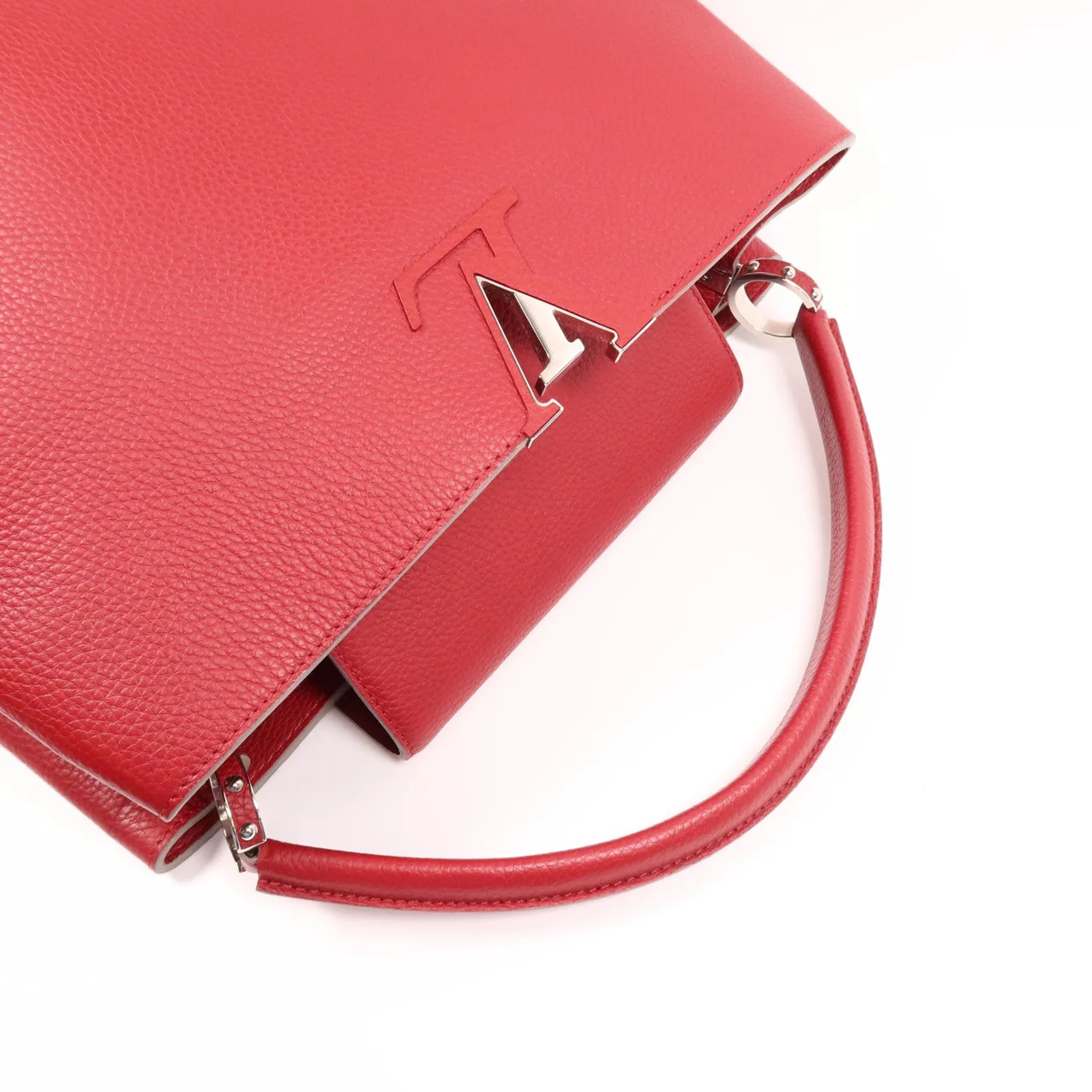 LOUIS VUITTON Capucines M48871 肩背包 牛皮 紅色 / Red 牛皮 中古品B - 縮圖 9