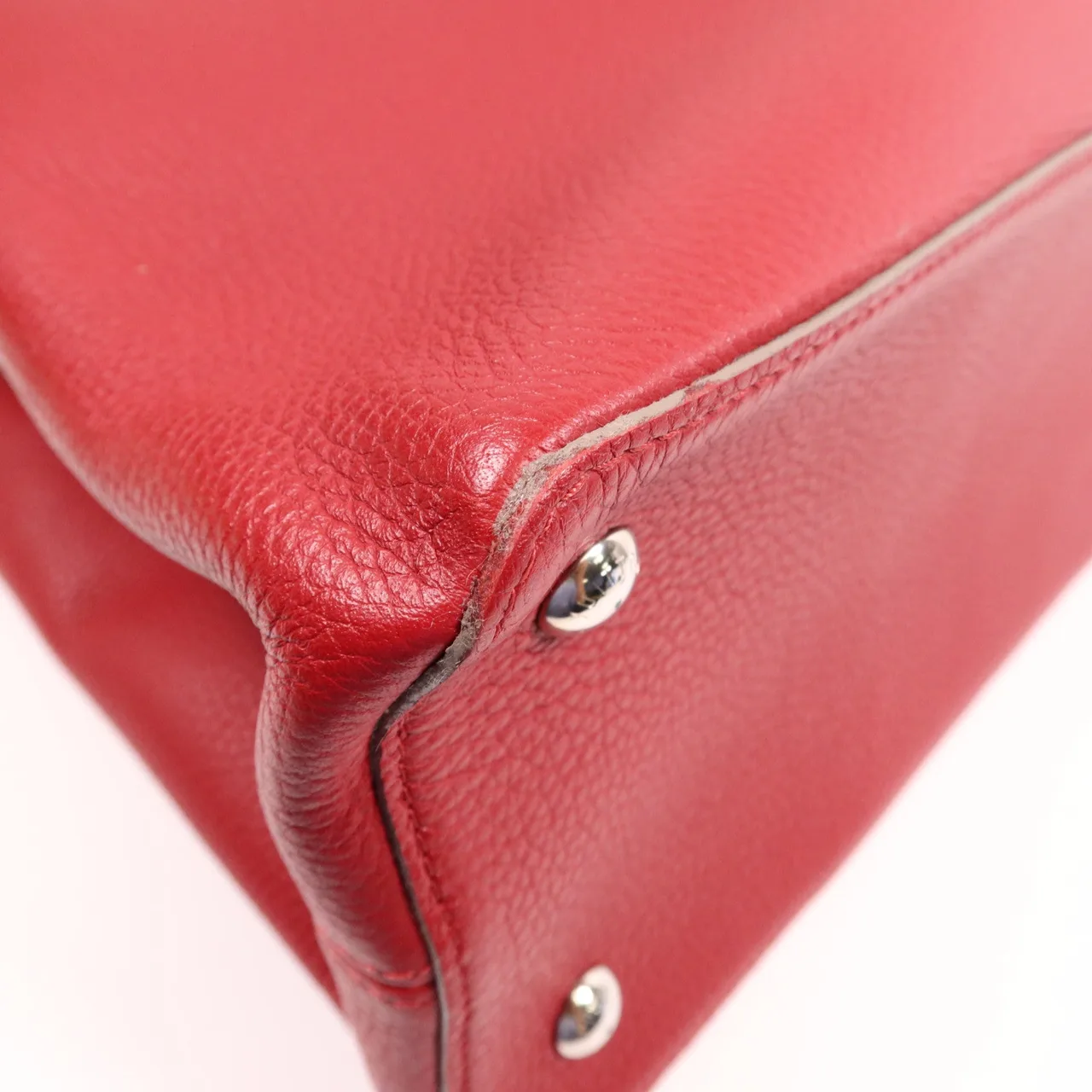 LOUIS VUITTON Capucines M48871 肩背包 牛皮 紅色 / Red 牛皮 中古品B - 縮圖 12