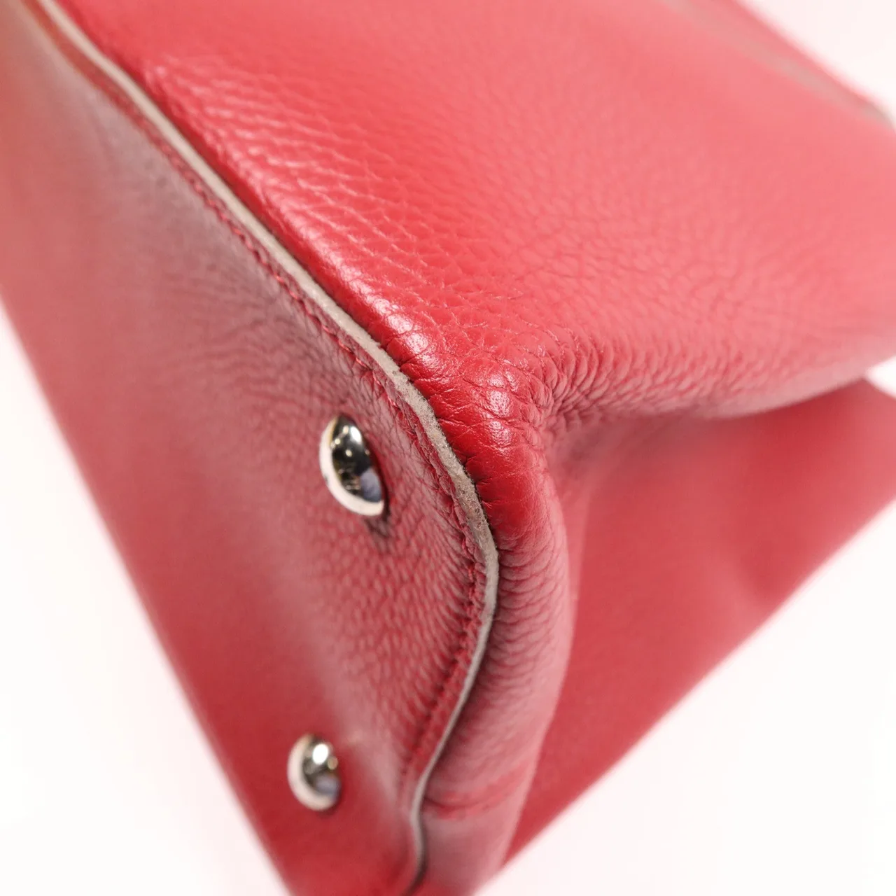 LOUIS VUITTON Capucines M48871 肩背包 牛皮 紅色 / Red 牛皮 中古品B - 縮圖 13