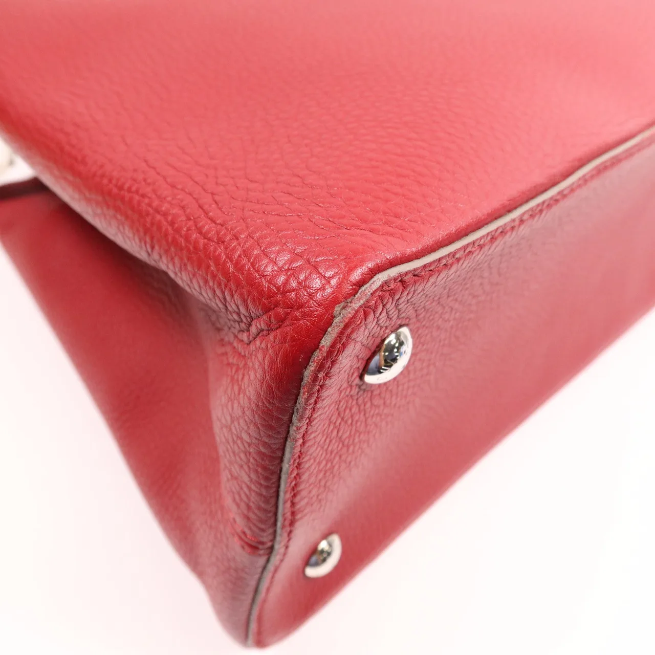 LOUIS VUITTON Capucines M48871 肩背包 牛皮 紅色 / Red 牛皮 中古品B - 縮圖 14