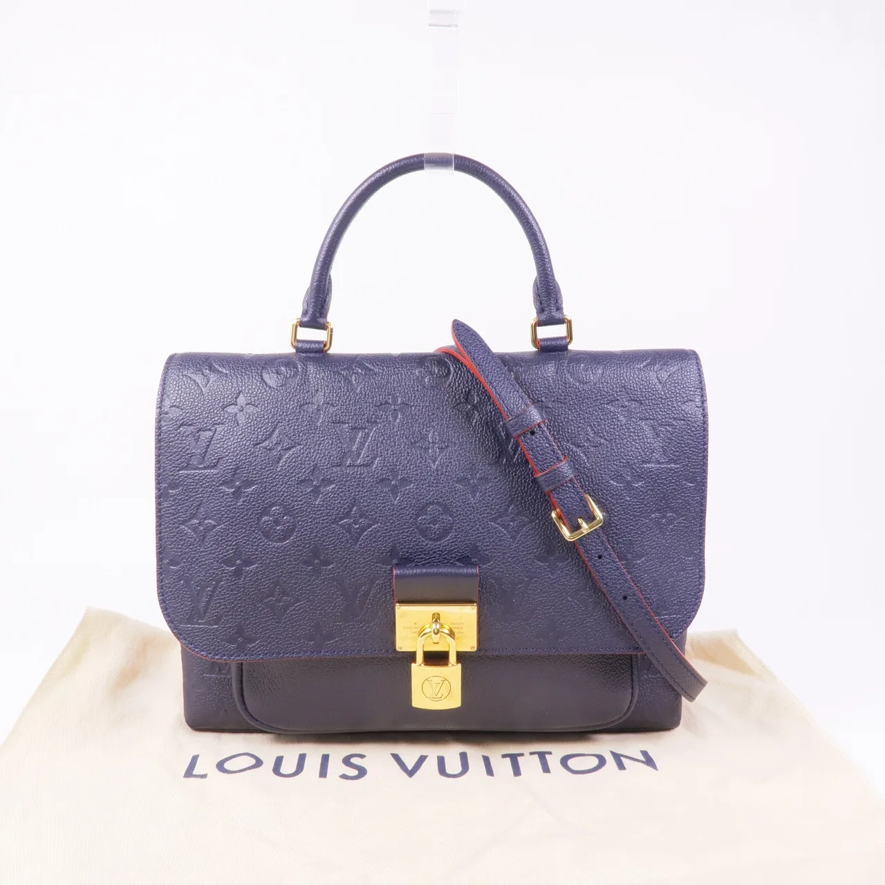 LOUIS VUITTON Marignan M44545 兩用包 牛皮 海軍藍 / Navy 牛皮 中古品A - 縮圖 17