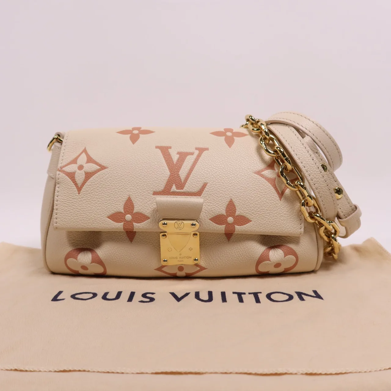 LOUIS VUITTON Favorite M46393 兩用包 牛皮 米色 / White 牛皮 中古品A - 縮圖 7