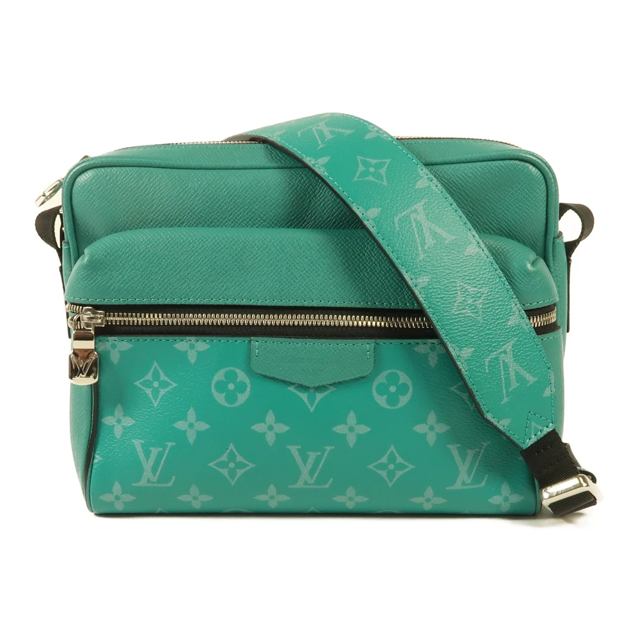 LOUIS VUITTON Outdoor Messenger M30242 Shoulder Bag Calfskin 藍色 / Green