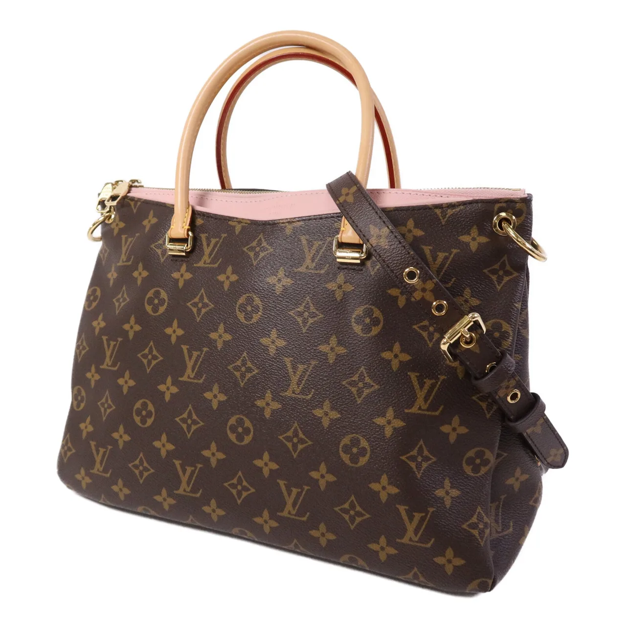 LOUIS VUITTON Pallas M40468 2-Way Bag Coated Canvas 棕色 / Pink Coated Canvas Rank A - Thumbnail 3