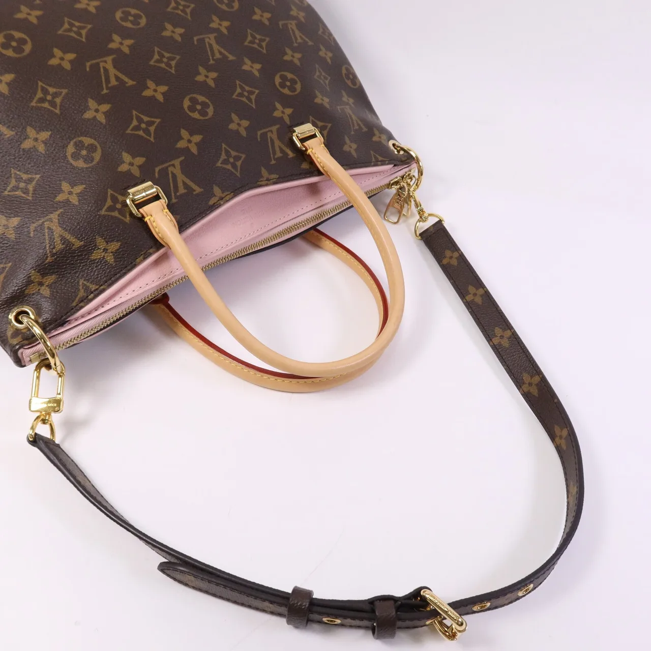 LOUIS VUITTON Pallas M40468 2-Way Bag Coated Canvas 棕色 / Pink Coated Canvas Rank A - Thumbnail 9