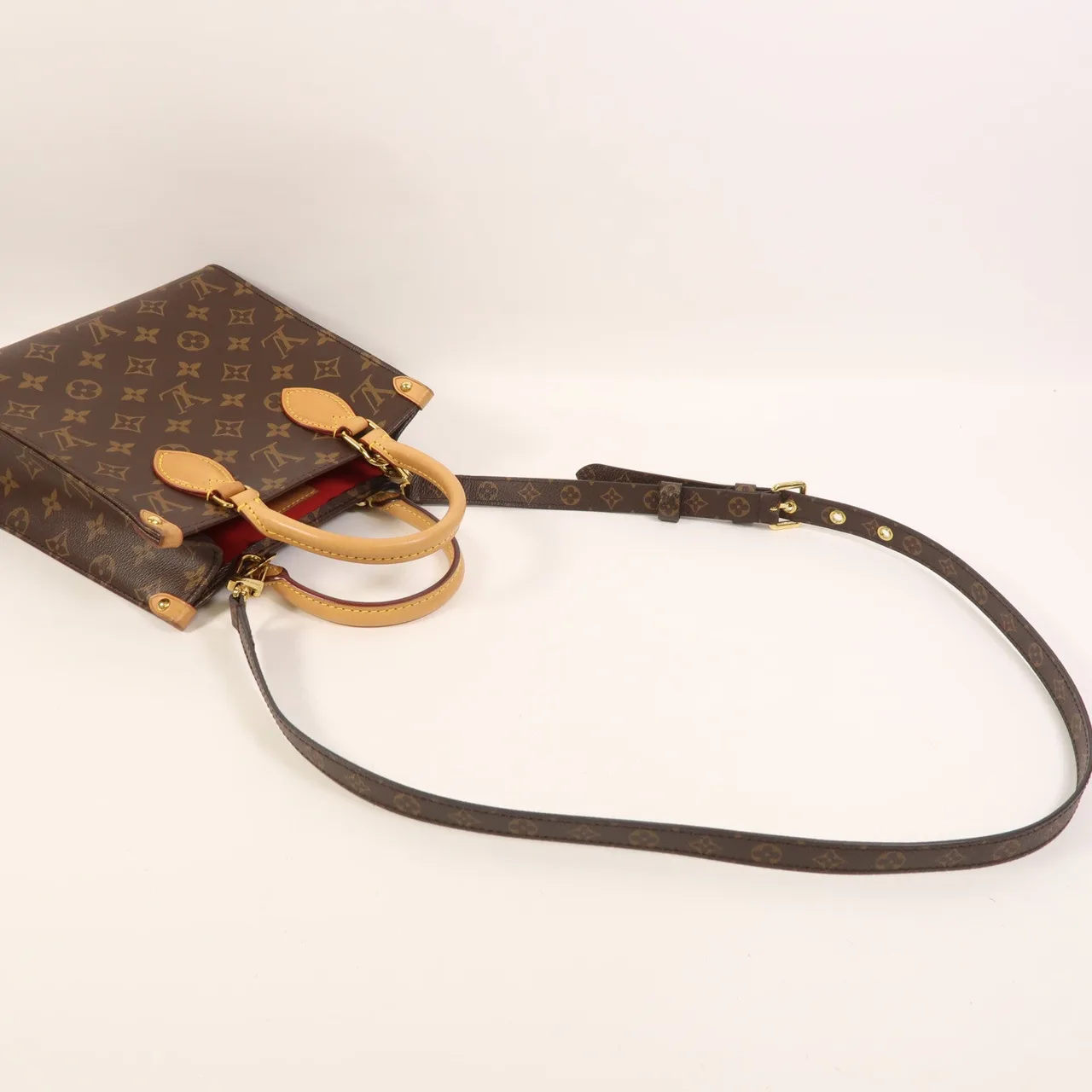 LOUIS VUITTON Sac Plat M45847 2-Way Bag Coated Canvas 棕色 / Brown Coated Canvas Rank B - Thumbnail 7