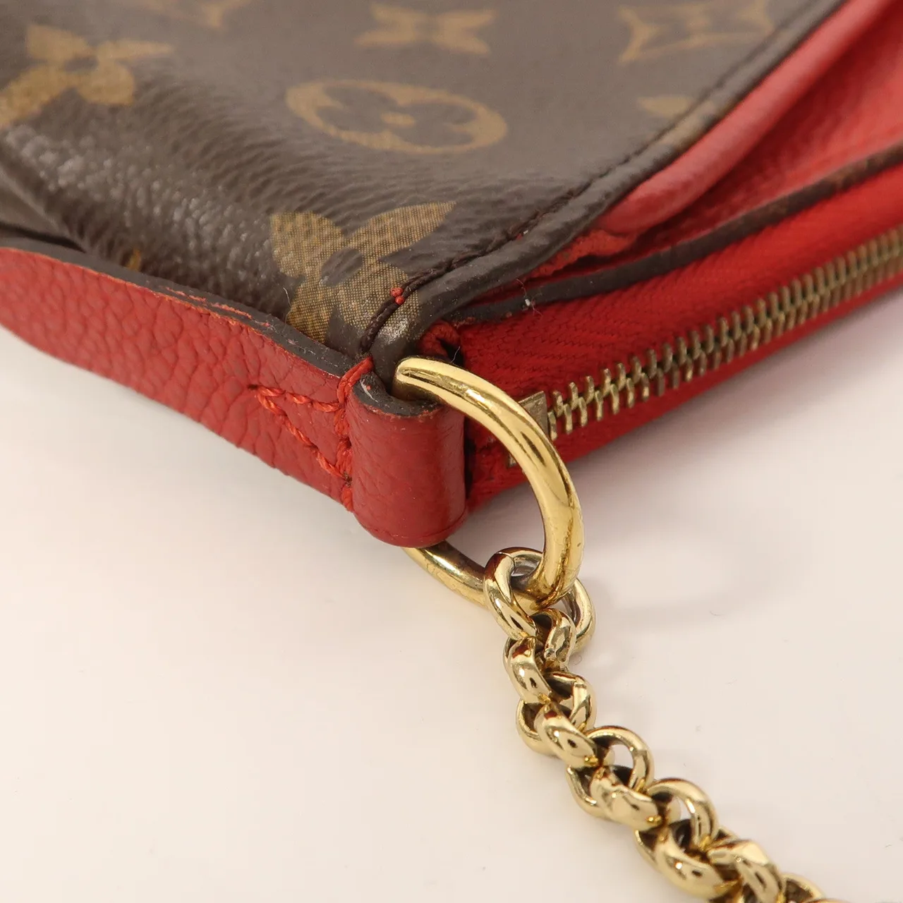 LOUIS VUITTON Pallas M41638 2-Way Bag Coated Canvas 棕色 / 紅色 / Brown Coated Canvas Rank B - Thumbnail 16