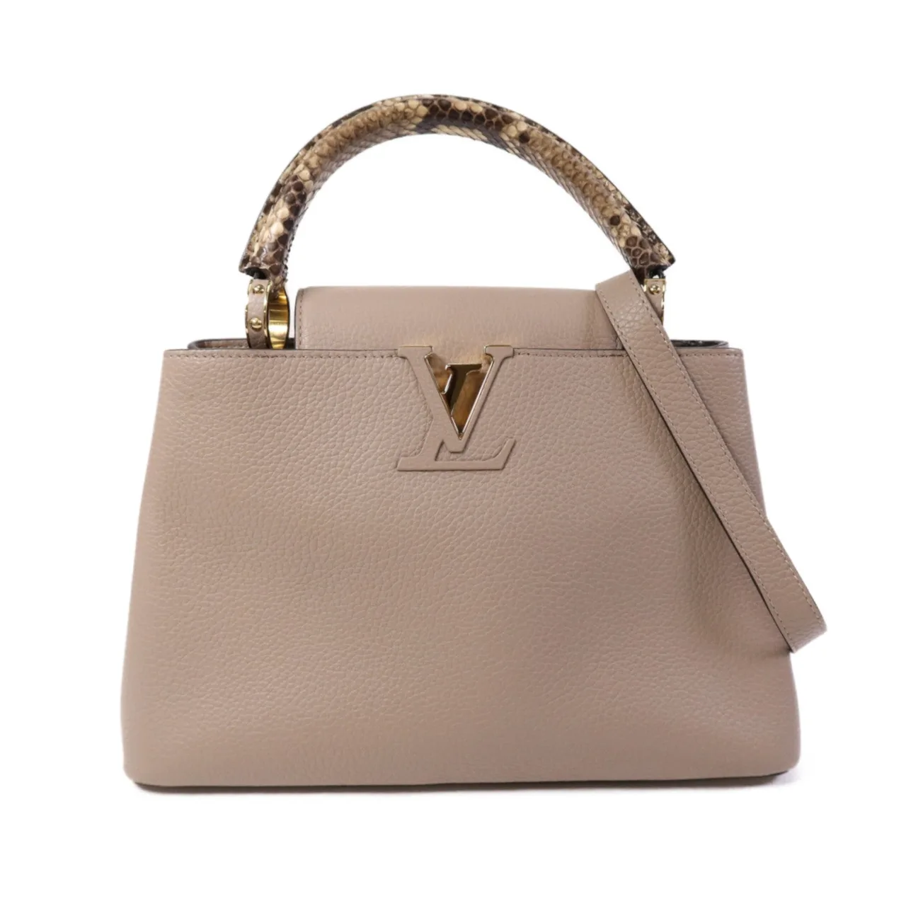 LOUIS VUITTON Capucines N92802 2-Way Bag Calfskin 米色 / Beige