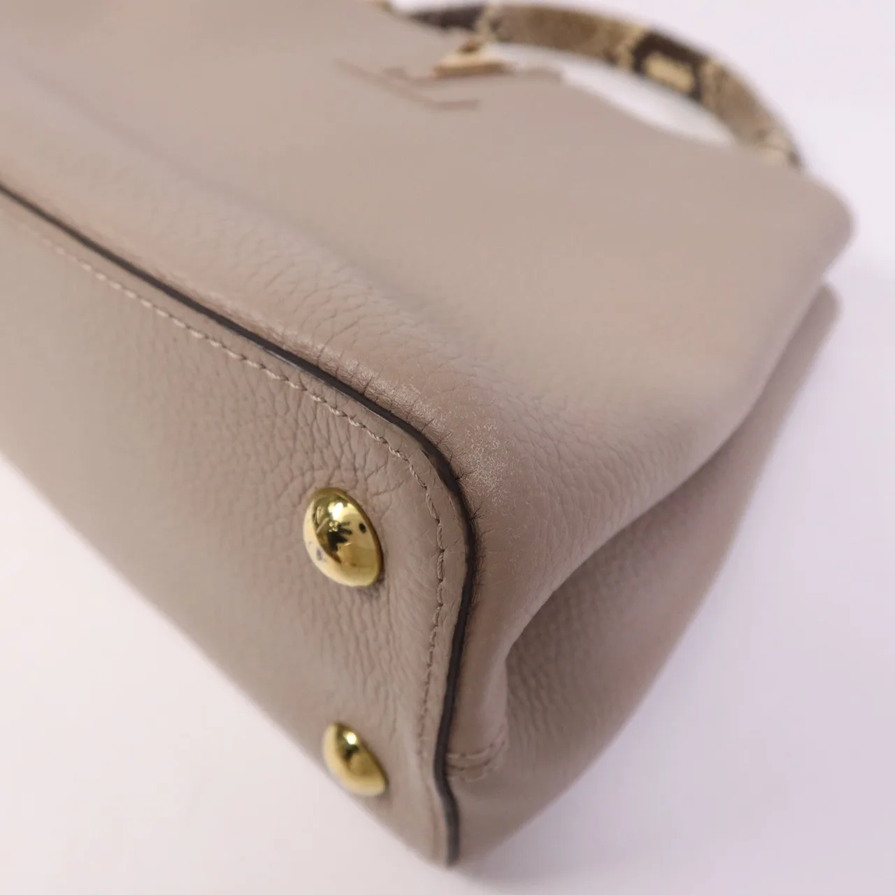 LOUIS VUITTON Capucines N92802 2-Way Bag Calfskin 米色 / Beige Calfskin Rank B - Thumbnail 5