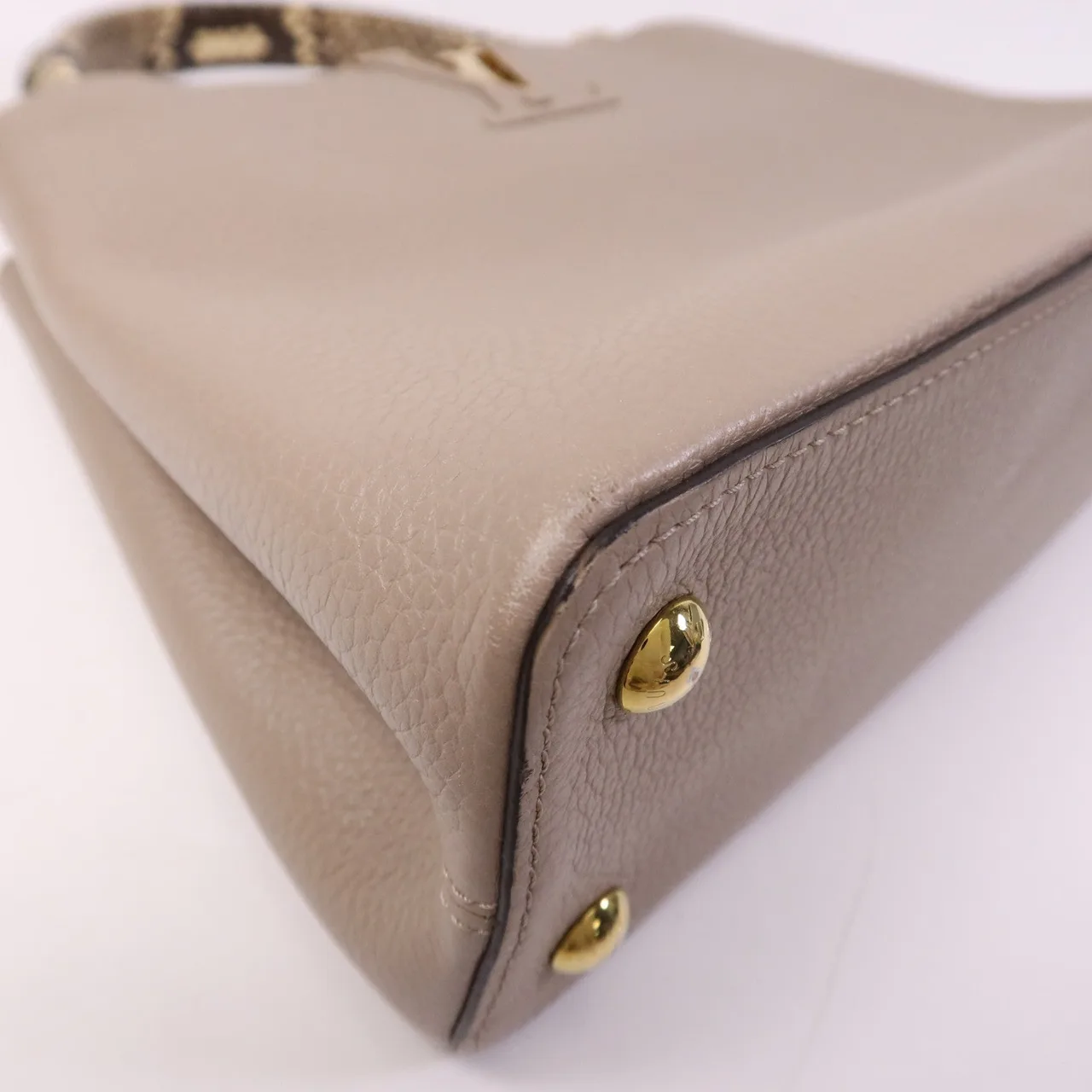 LOUIS VUITTON Capucines N92802 2-Way Bag Calfskin 米色 / Beige Calfskin Rank B - Thumbnail 6