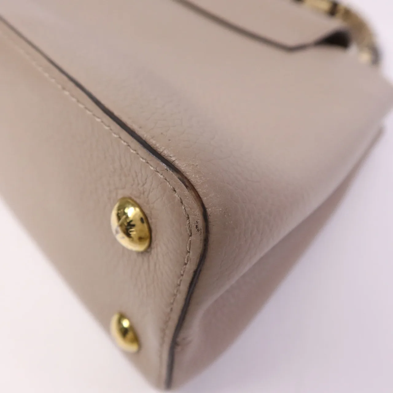 LOUIS VUITTON Capucines N92802 2-Way Bag Calfskin 米色 / Beige Calfskin Rank B - Thumbnail 7