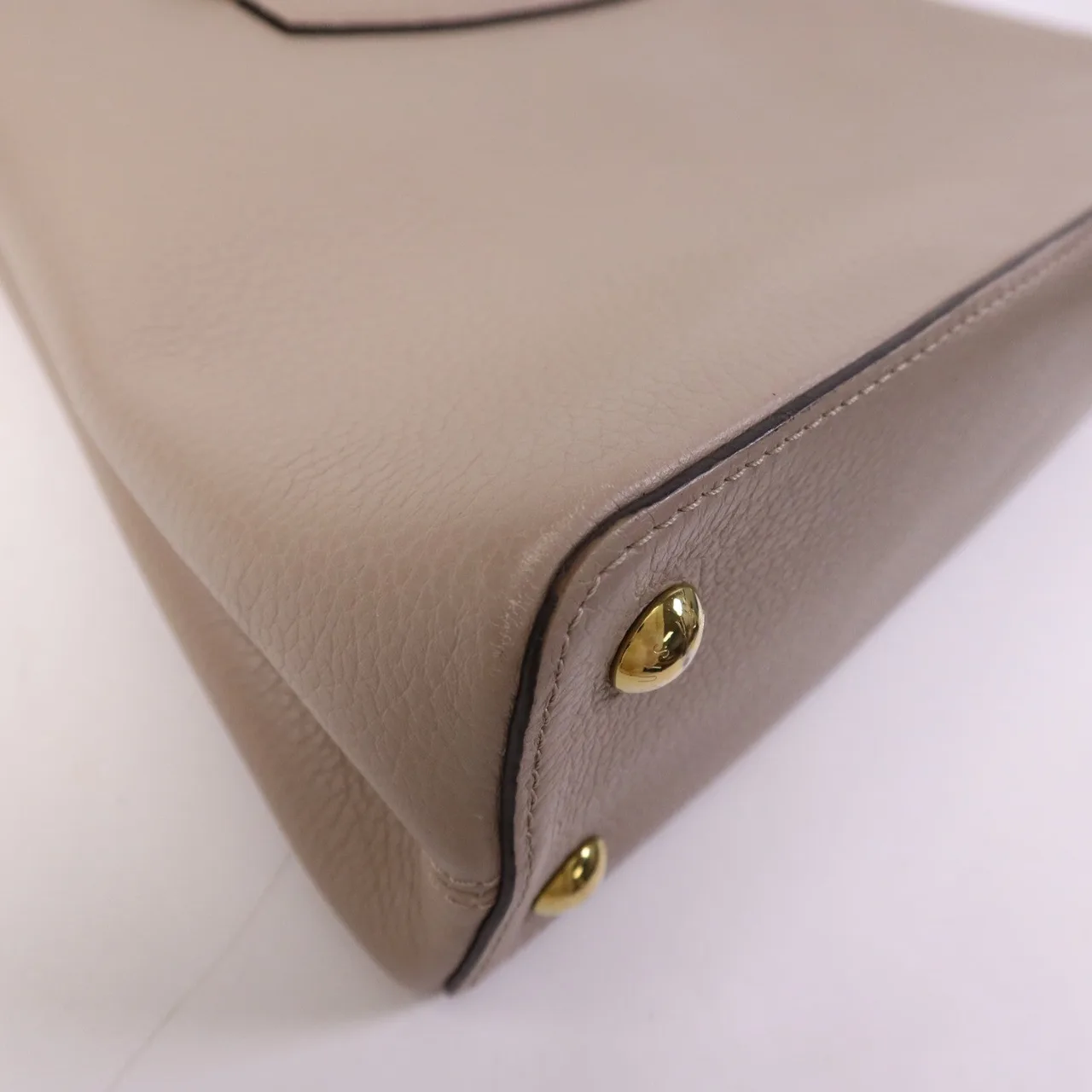 LOUIS VUITTON Capucines N92802 2-Way Bag Calfskin 米色 / Beige Calfskin Rank B - Thumbnail 8