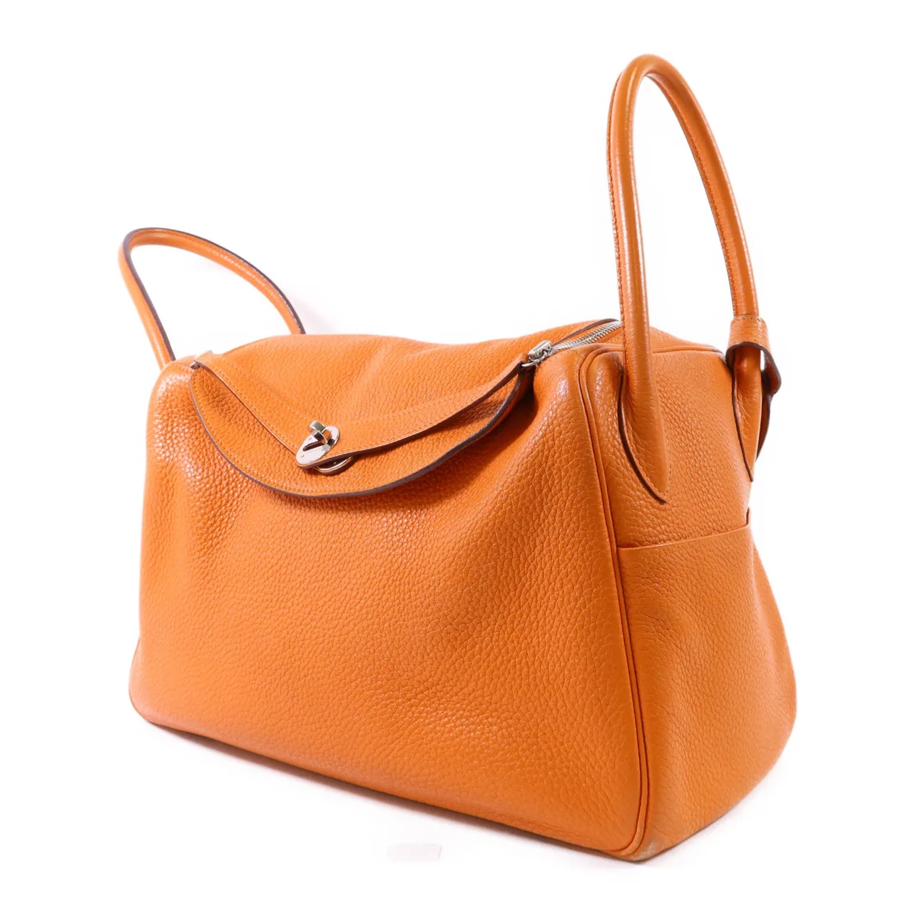 LOUIS VUITTON Lindy34 2-Way Bag Calfskin 橘色 / Orange Calfskin Rank C - Thumbnail 3