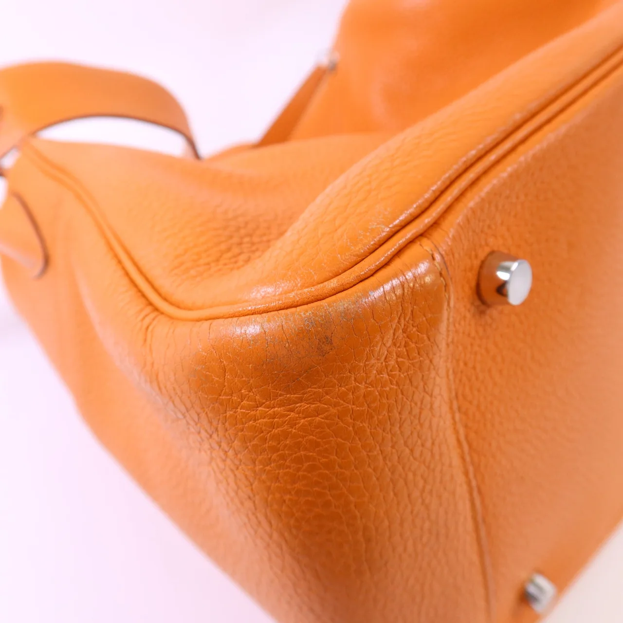 LOUIS VUITTON Lindy34 2-Way Bag Calfskin 橘色 / Orange Calfskin Rank C - Thumbnail 14