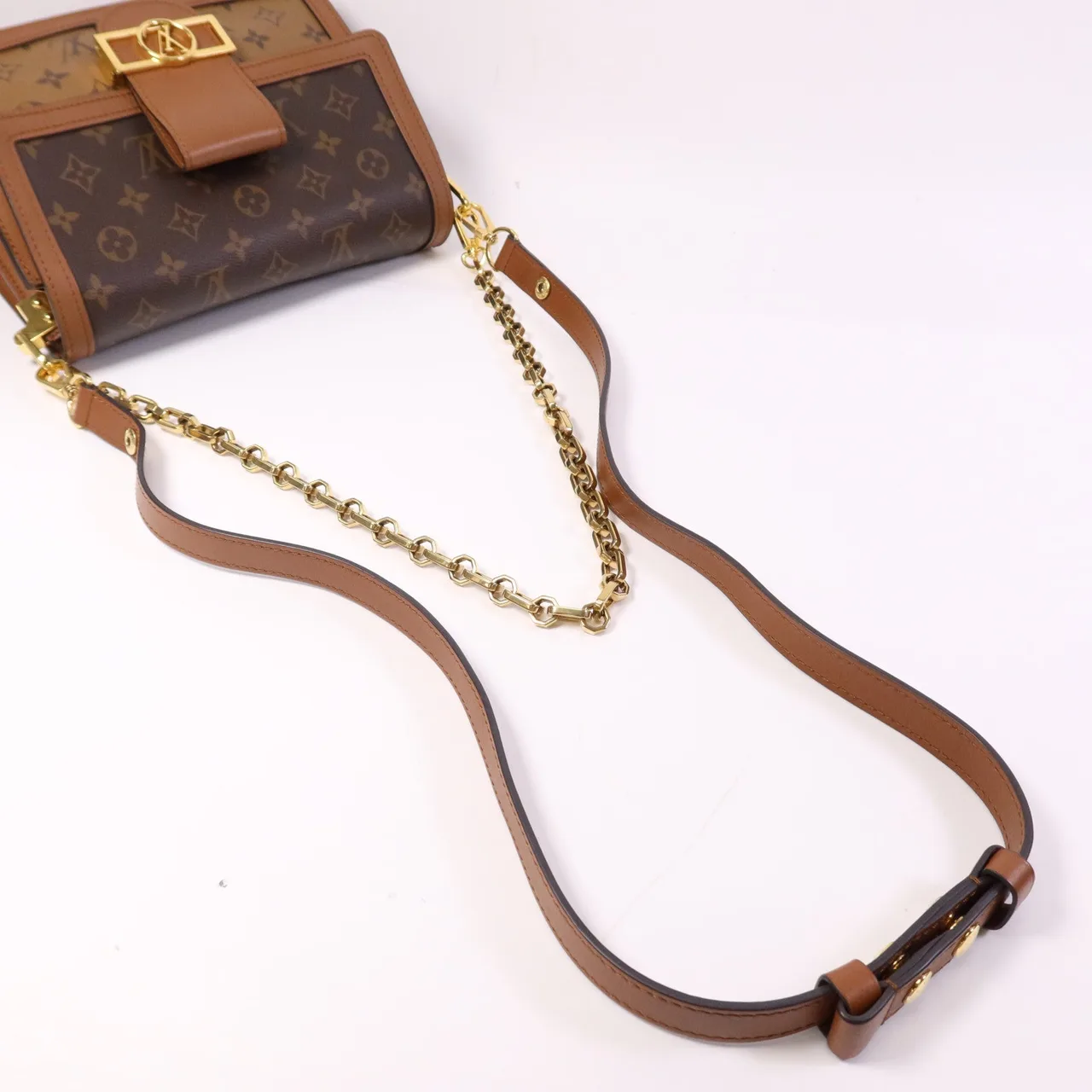 LOUIS VUITTON Dauphine M45958 Shoulder Bag Coated Canvas 棕色 Coated Canvas Rank A - Thumbnail 9