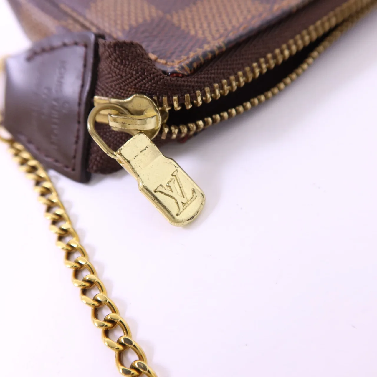 LOUIS VUITTON Mini Pochette Accessories N58009 Handbag Coated Canvas 棕色 / Brown Coated Canvas Rank A - Thumbnail 8