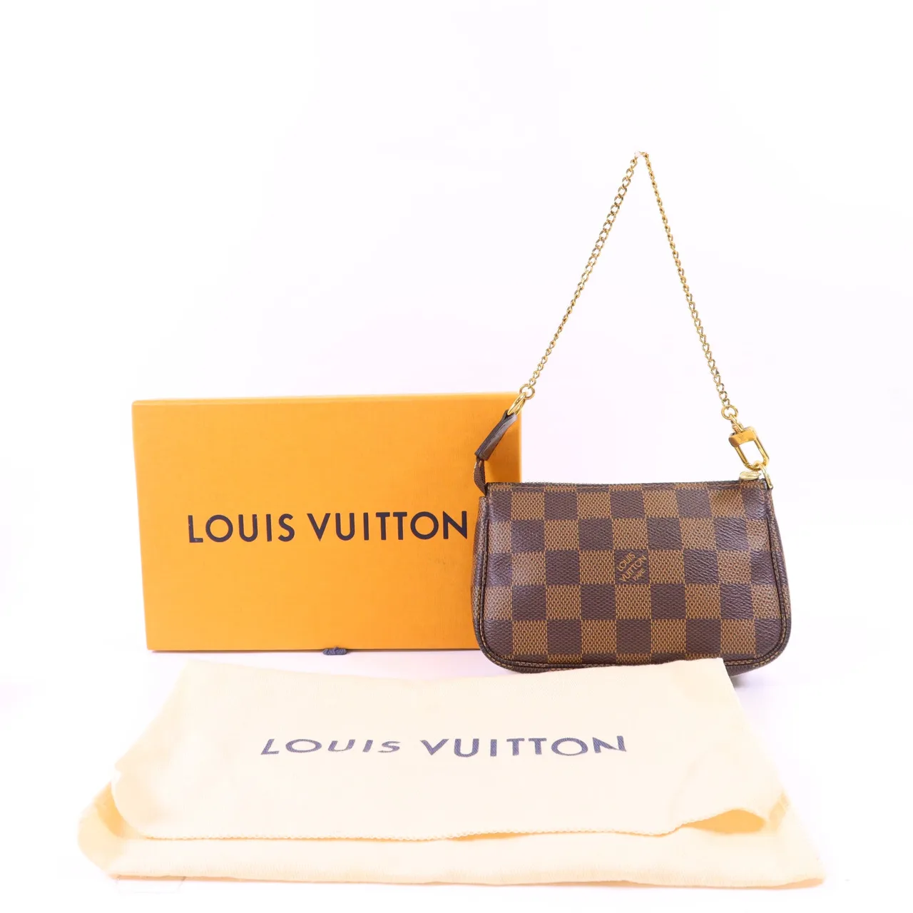 LOUIS VUITTON Mini Pochette Accessories N58009 Handbag Coated Canvas 棕色 / Brown Coated Canvas Rank A - Thumbnail 16