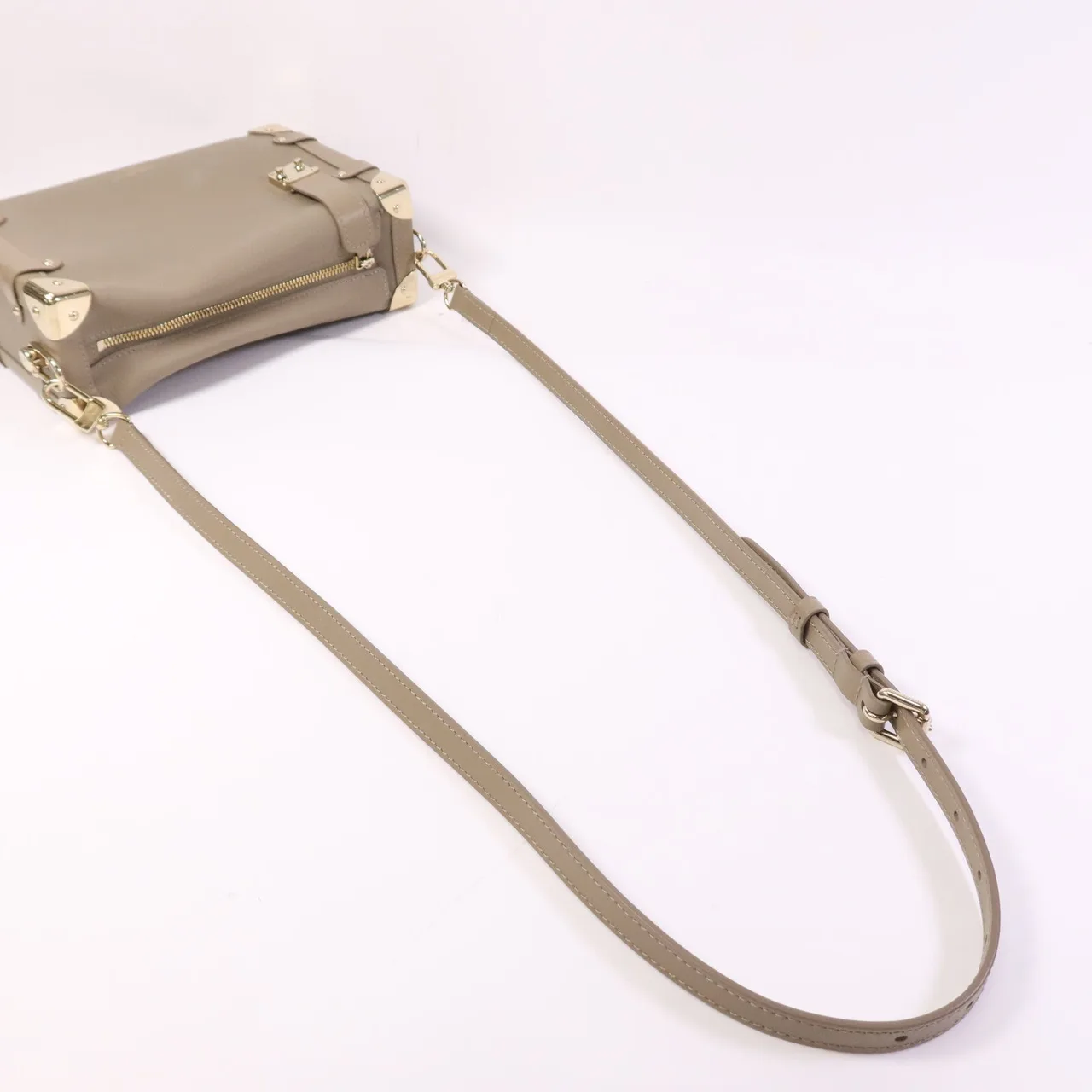 LOUIS VUITTON Side Trunk M25072 Shoulder Bag Calfskin 米色 / Beige Calfskin Rank B - Thumbnail 8